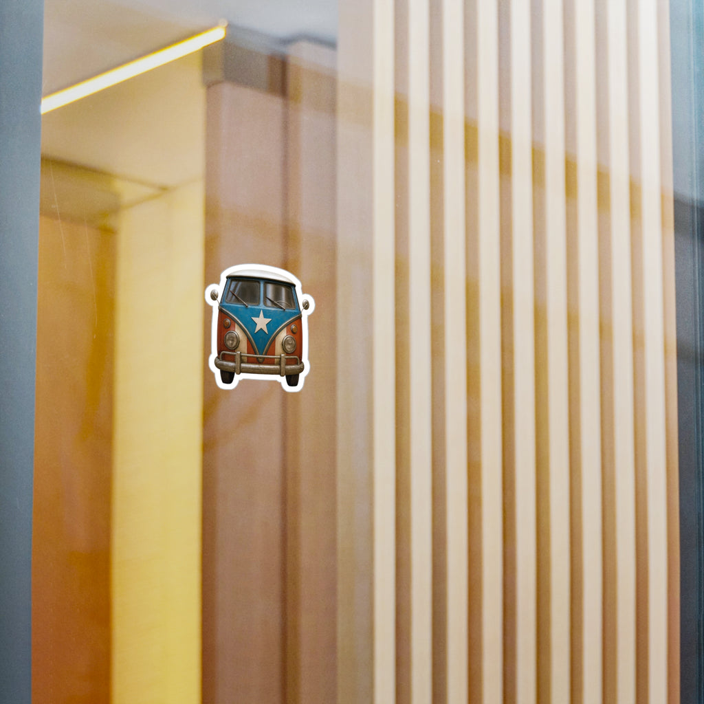 Sticker La Van Boricua Cultura Retro de Puerto Rico - Jibarillo