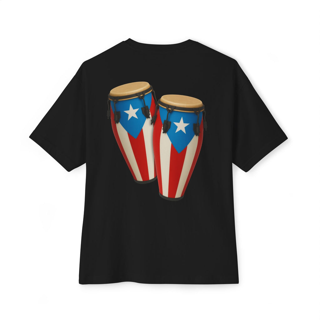 Camiseta Oversized Heavy Weight Premium “Batey Boricua” Congas con Bandera de Puerto Rico 🇵🇷