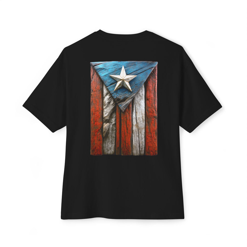 Camiseta Premium double print “Bandera en Madera” Orgullo de Puerto Rico 🇵🇷