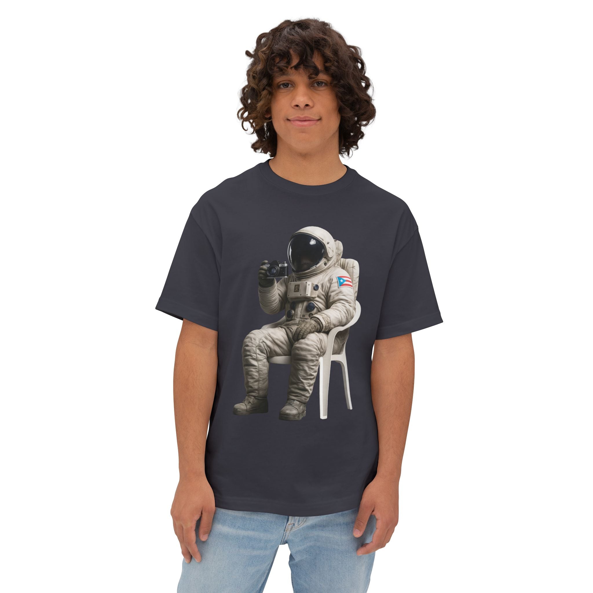 Camiseta Premium “Boricua en la Luna” Astronauta Boricua Oversized Heavy Weight 🇵🇷