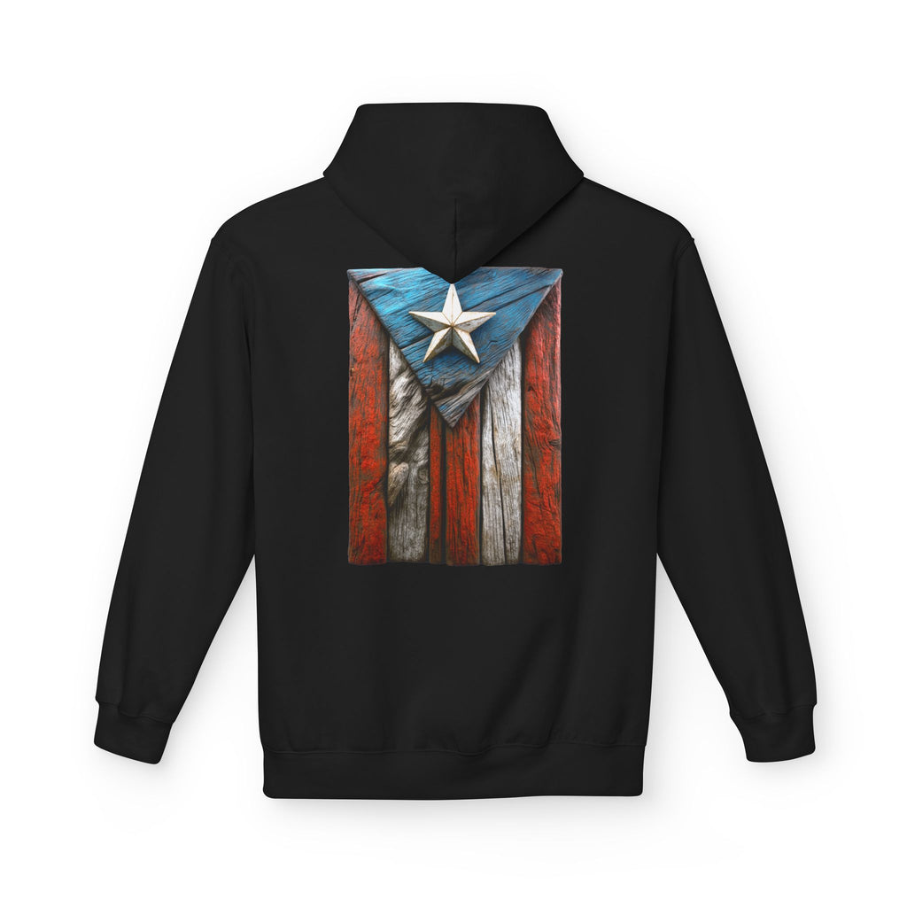 Hoodie Premium “Bandera en Madera” Orgullo de Puerto Rico 🇵🇷