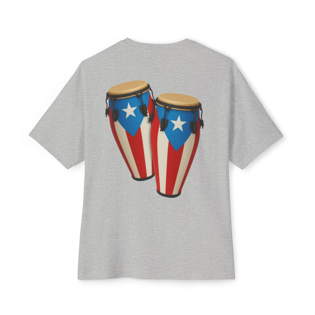 Camiseta Oversized Heavy Weight Premium “Batey Boricua” Congas con Bandera de Puerto Rico 🇵🇷