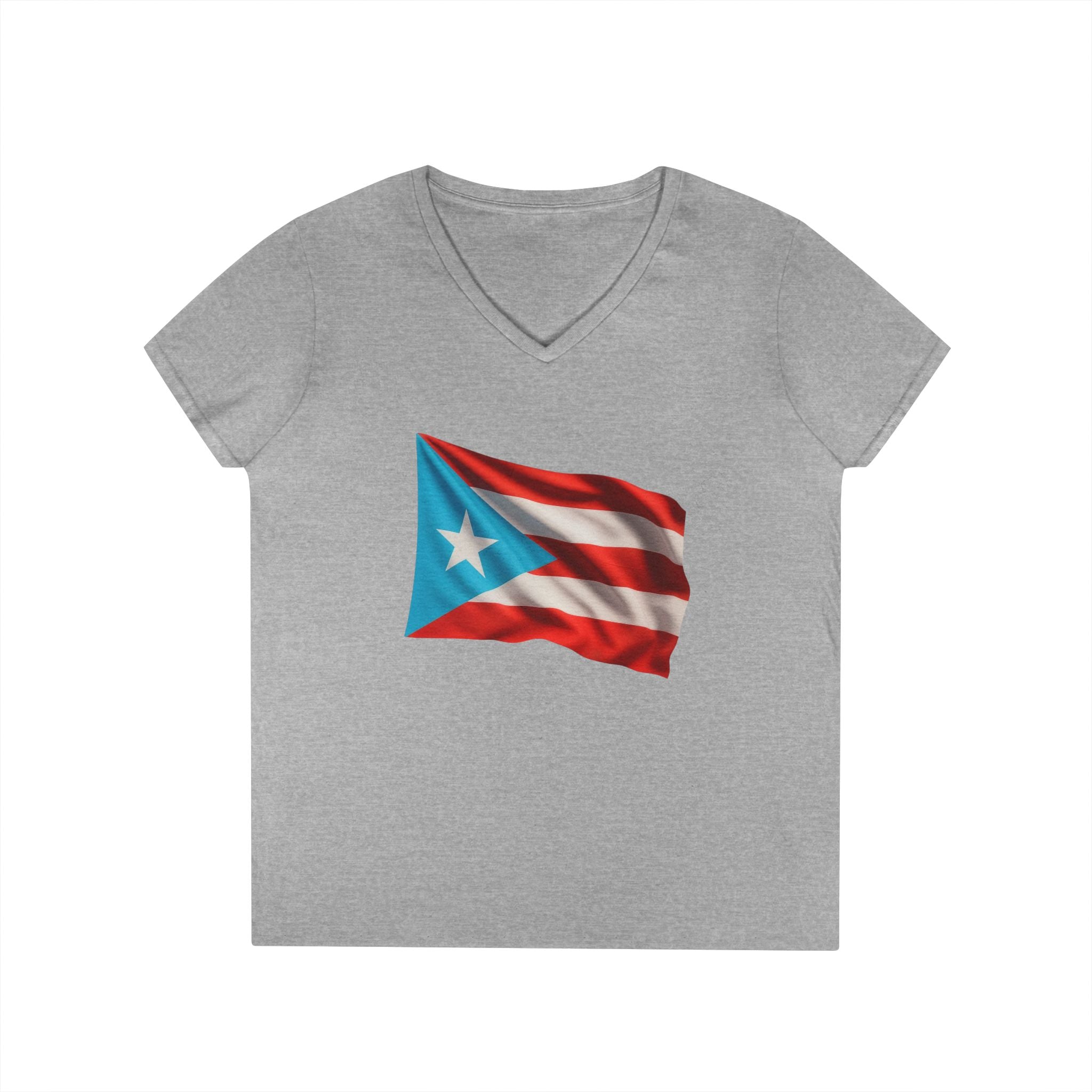Camiseta V-Neck “Bandera Boricua” Orgullo de Puerto Rico 🇵🇷