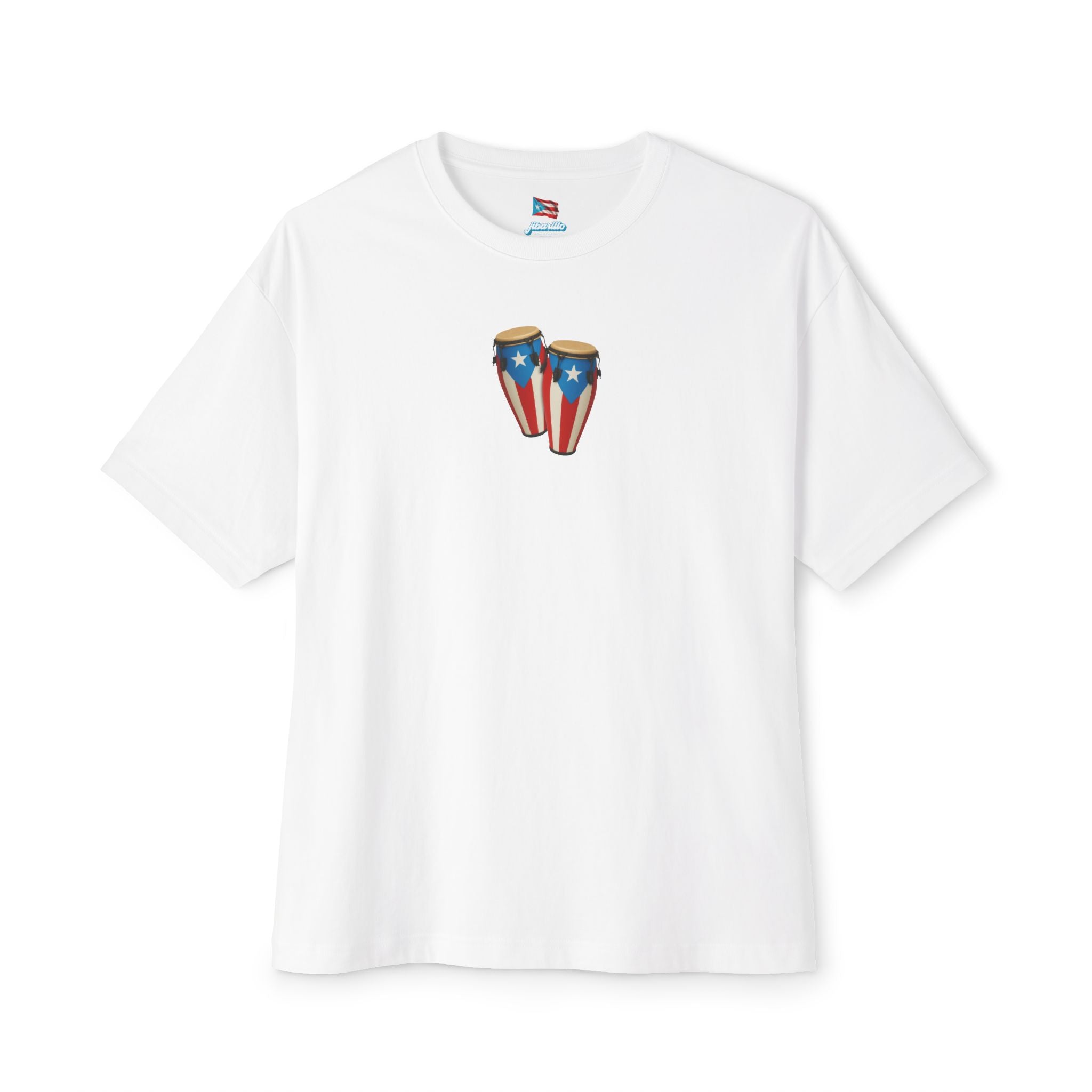 Camiseta Oversized Heavy Weight Premium “Batey Boricua” Congas con Bandera de Puerto Rico 🇵🇷