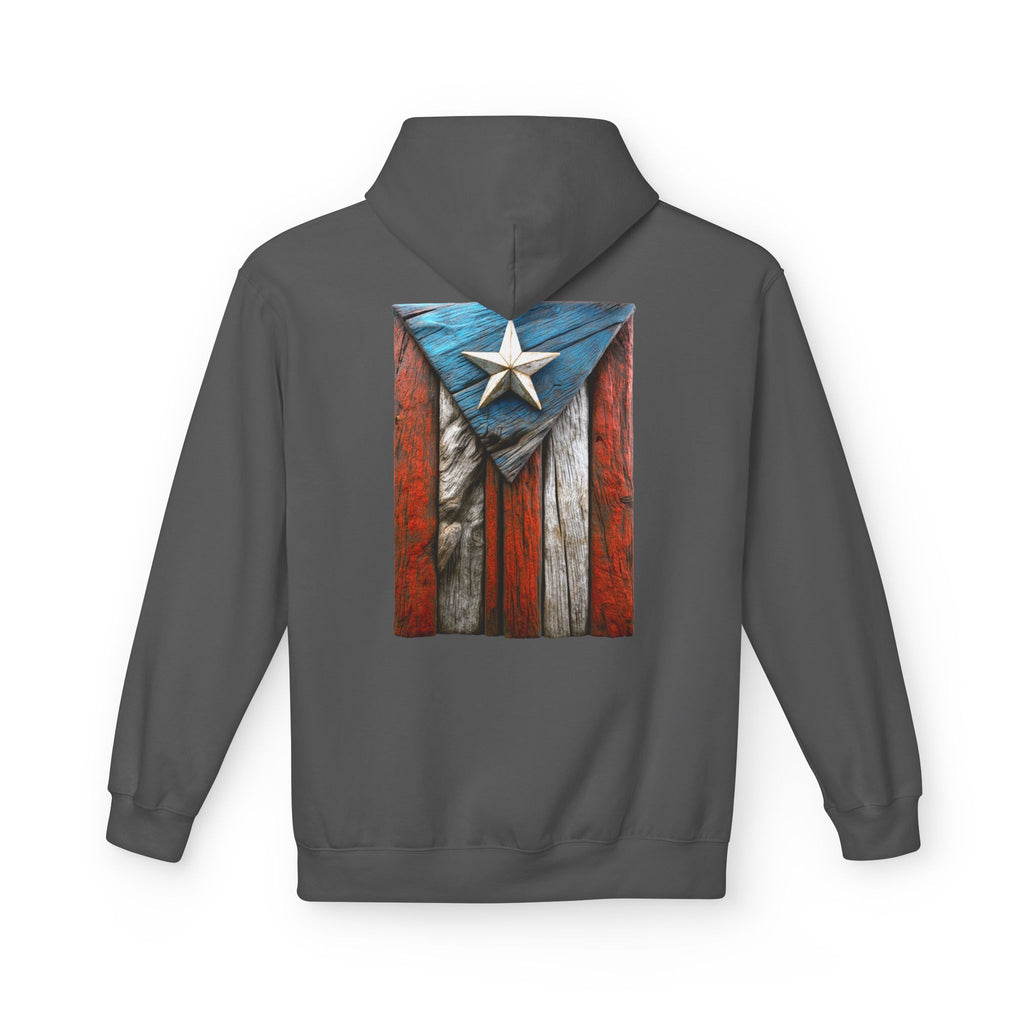 Hoodie Premium “Bandera en Madera” Orgullo de Puerto Rico 🇵🇷