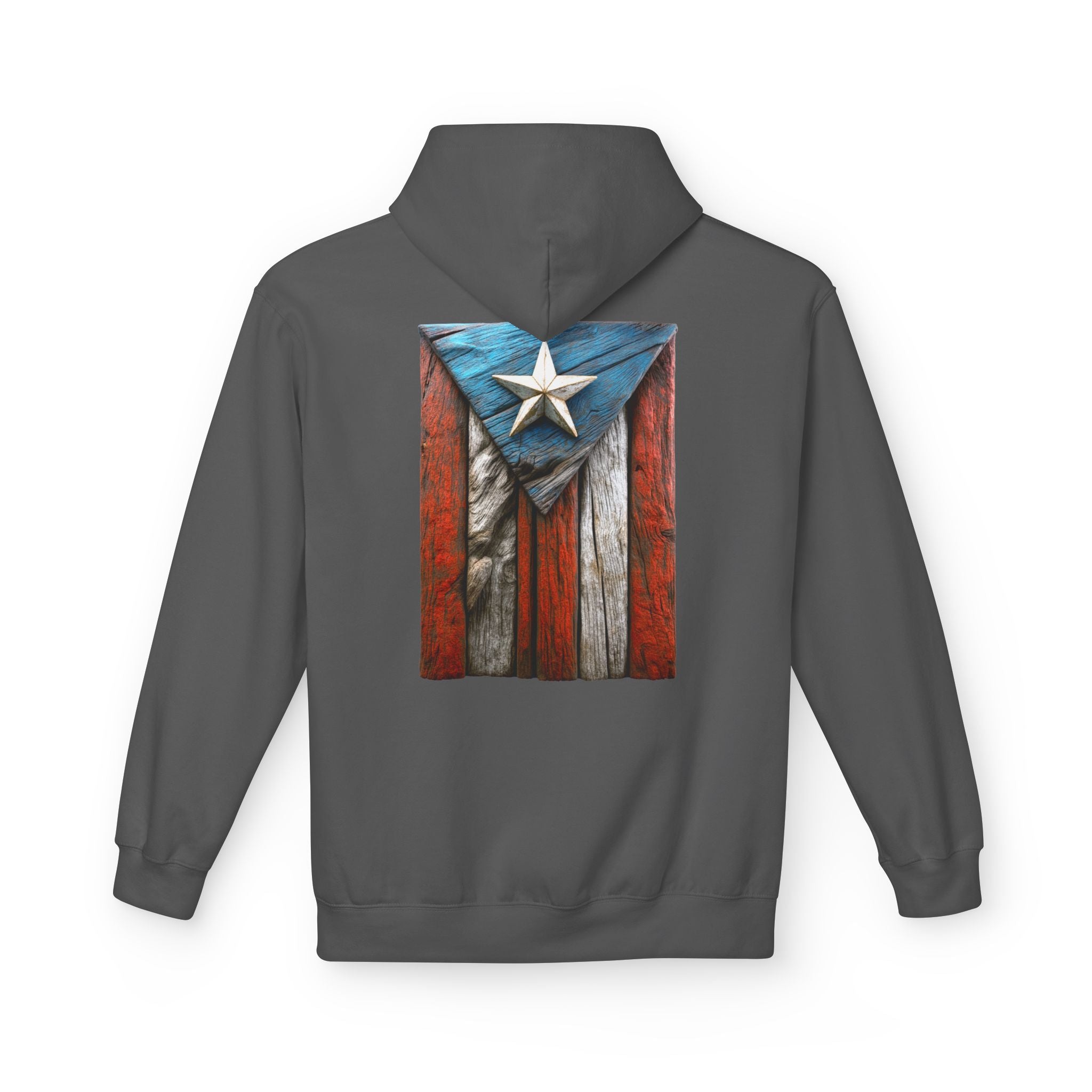 Hoodie Premium “Bandera en Madera” Orgullo de Puerto Rico 🇵🇷