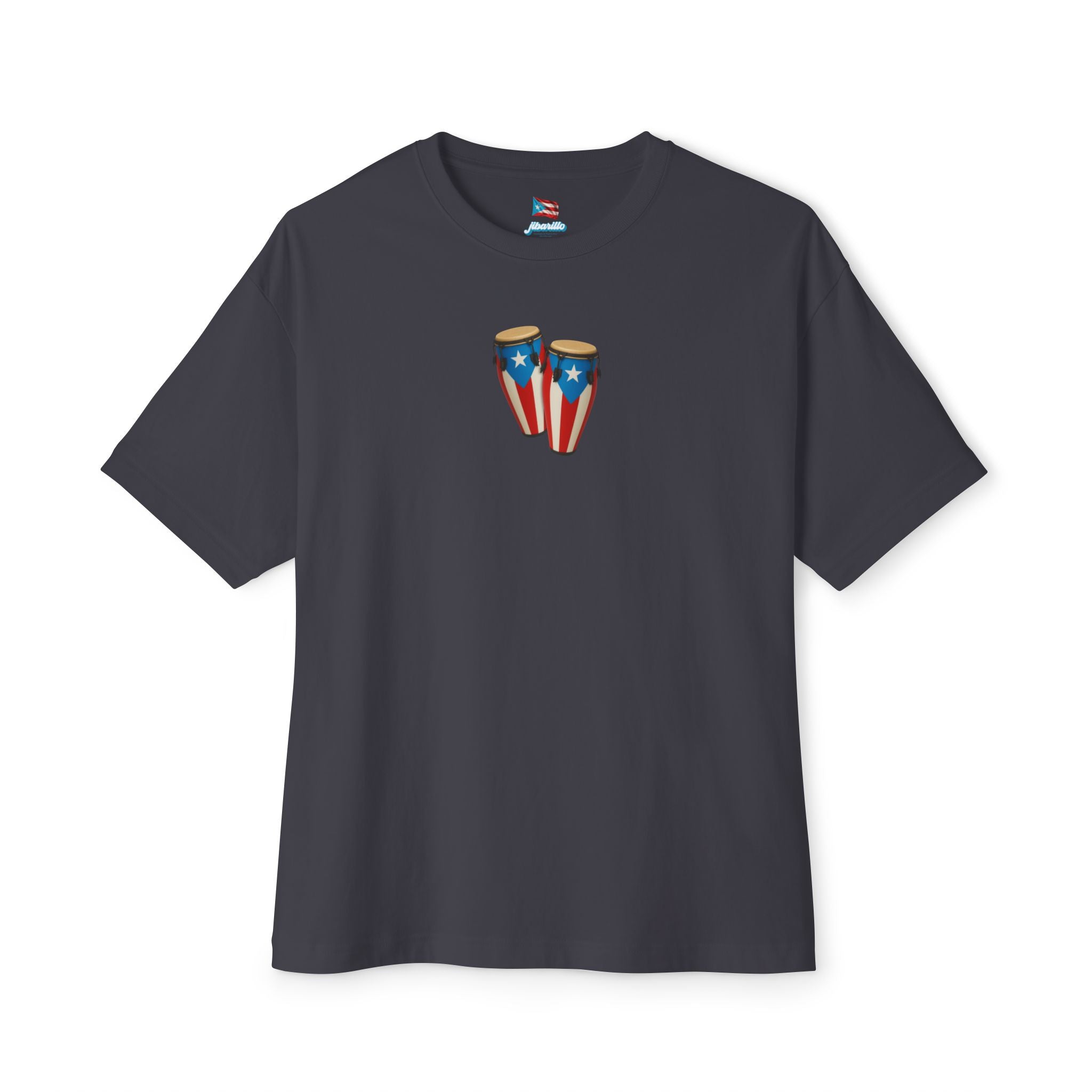Camiseta Oversized Heavy Weight Premium “Batey Boricua” Congas con Bandera de Puerto Rico 🇵🇷