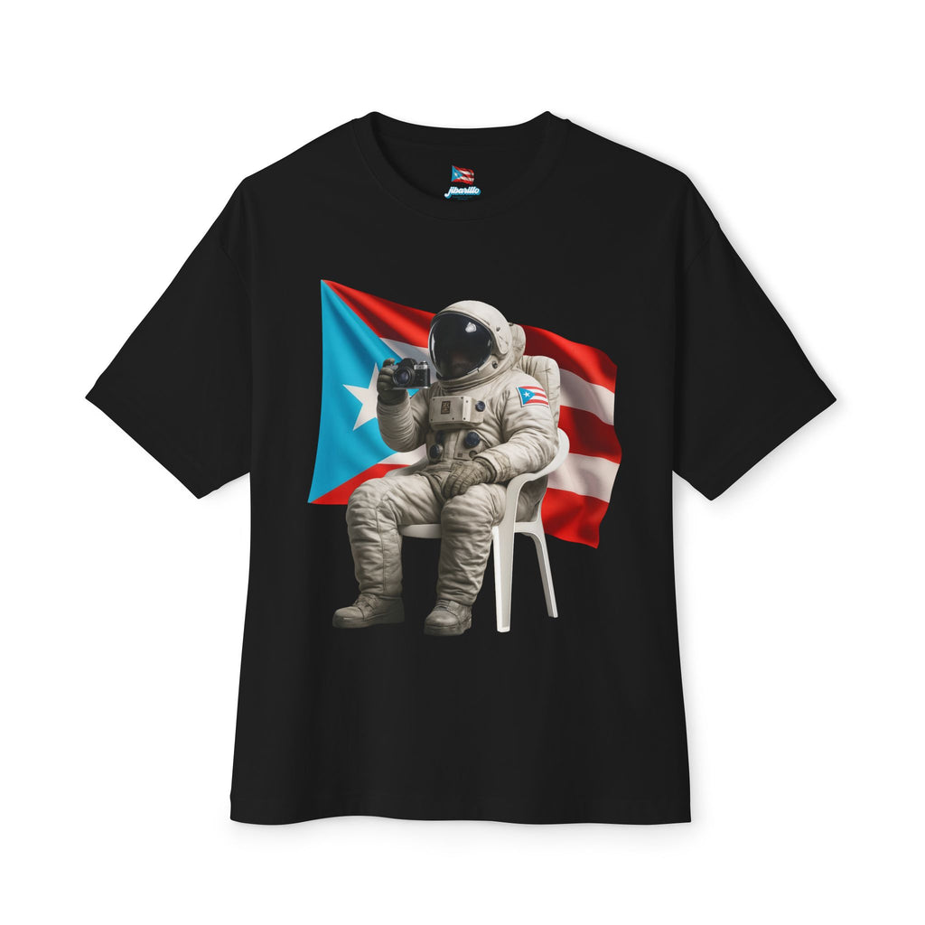Camiseta Premium front print “Boricua en la Luna” Astronauta Boricua Oversized Heavy Weight 🇵🇷
