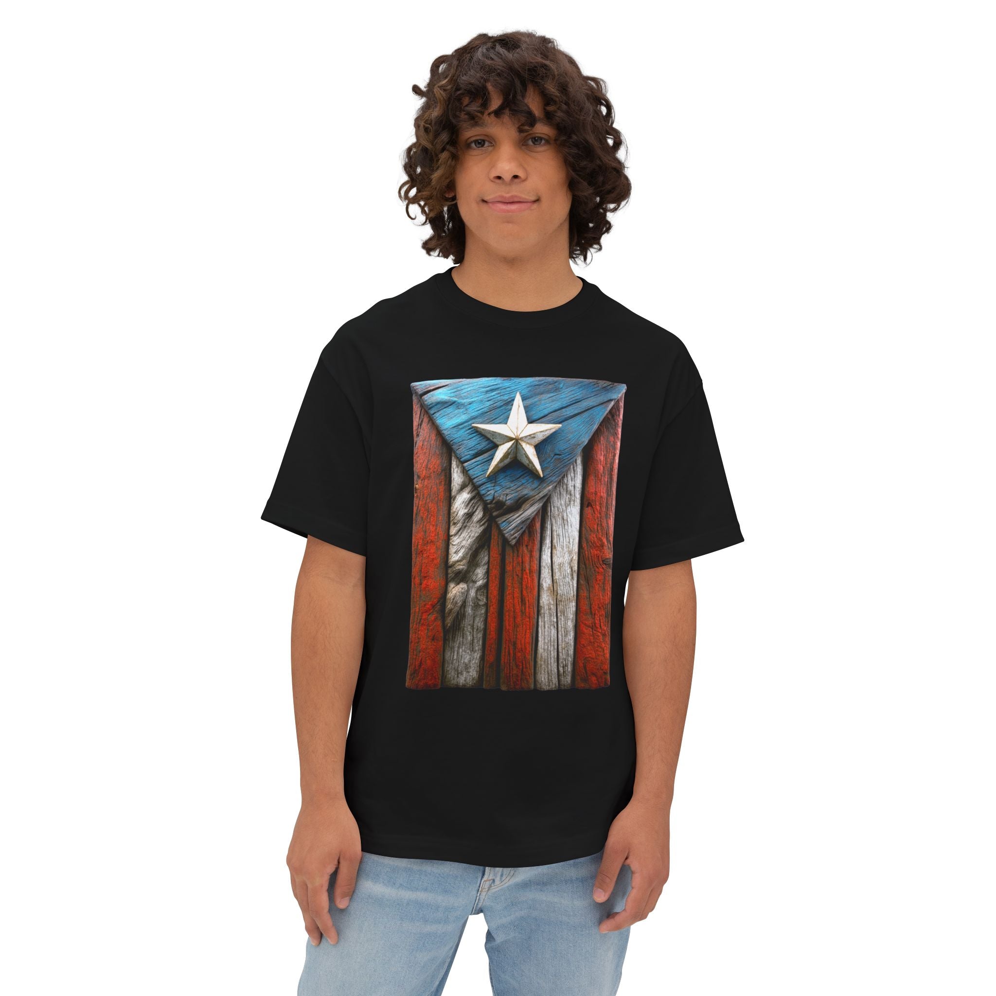 Camiseta Premium “Bandera en Madera” Orgullo de Puerto Rico 🇵🇷