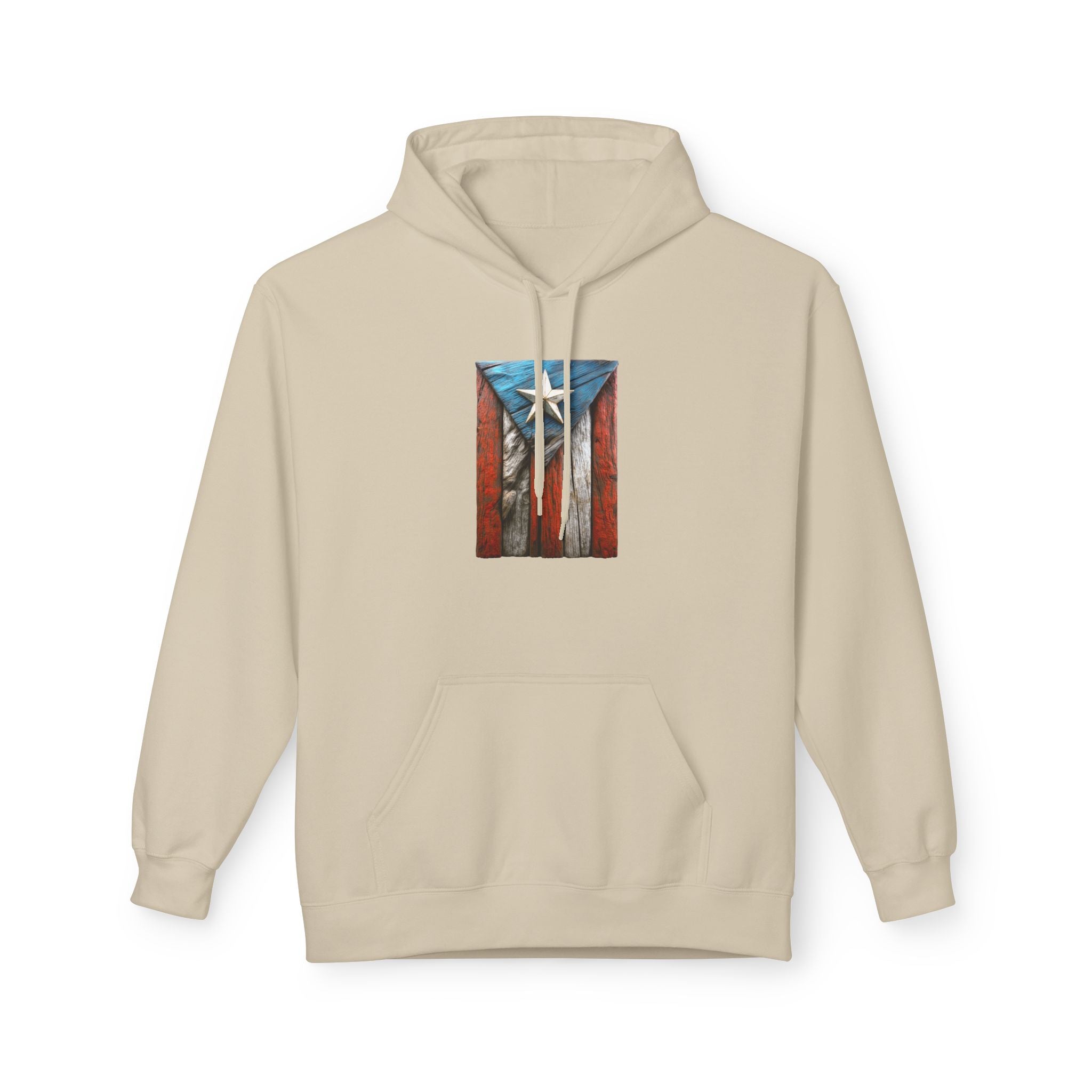Hoodie Premium “Bandera en Madera” Orgullo de Puerto Rico 🇵🇷