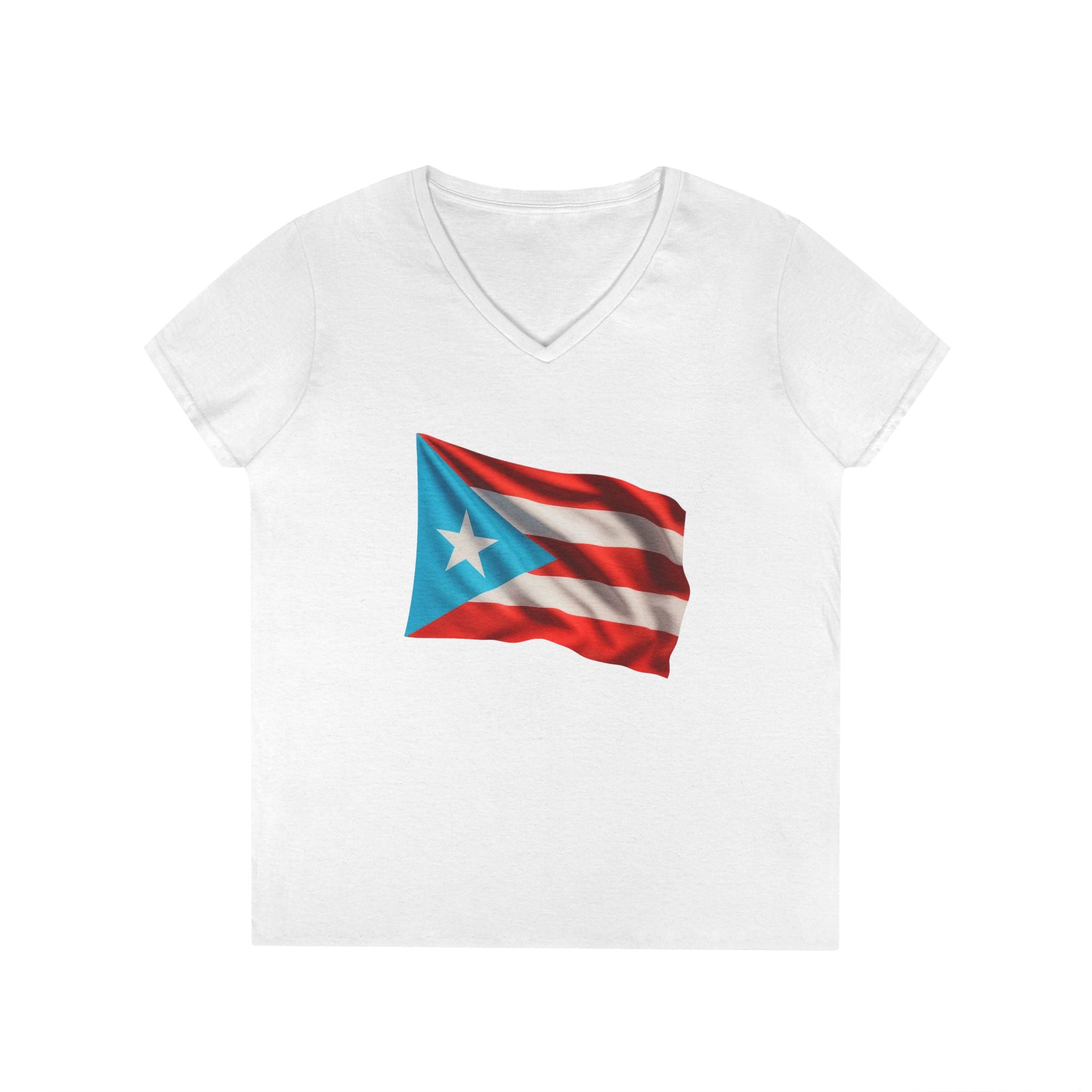 Camiseta V-Neck “Bandera Boricua” Orgullo de Puerto Rico 🇵🇷