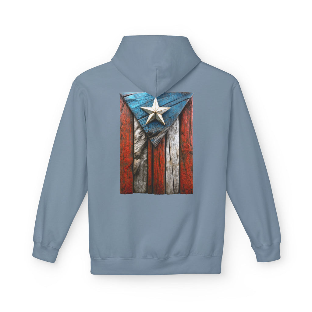 Hoodie Premium “Bandera en Madera” Orgullo de Puerto Rico 🇵🇷
