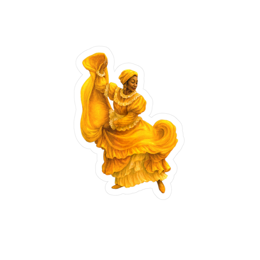 Sticker Bailarina de Bomba Boricua Cultura Afroboricua - Jibarillo