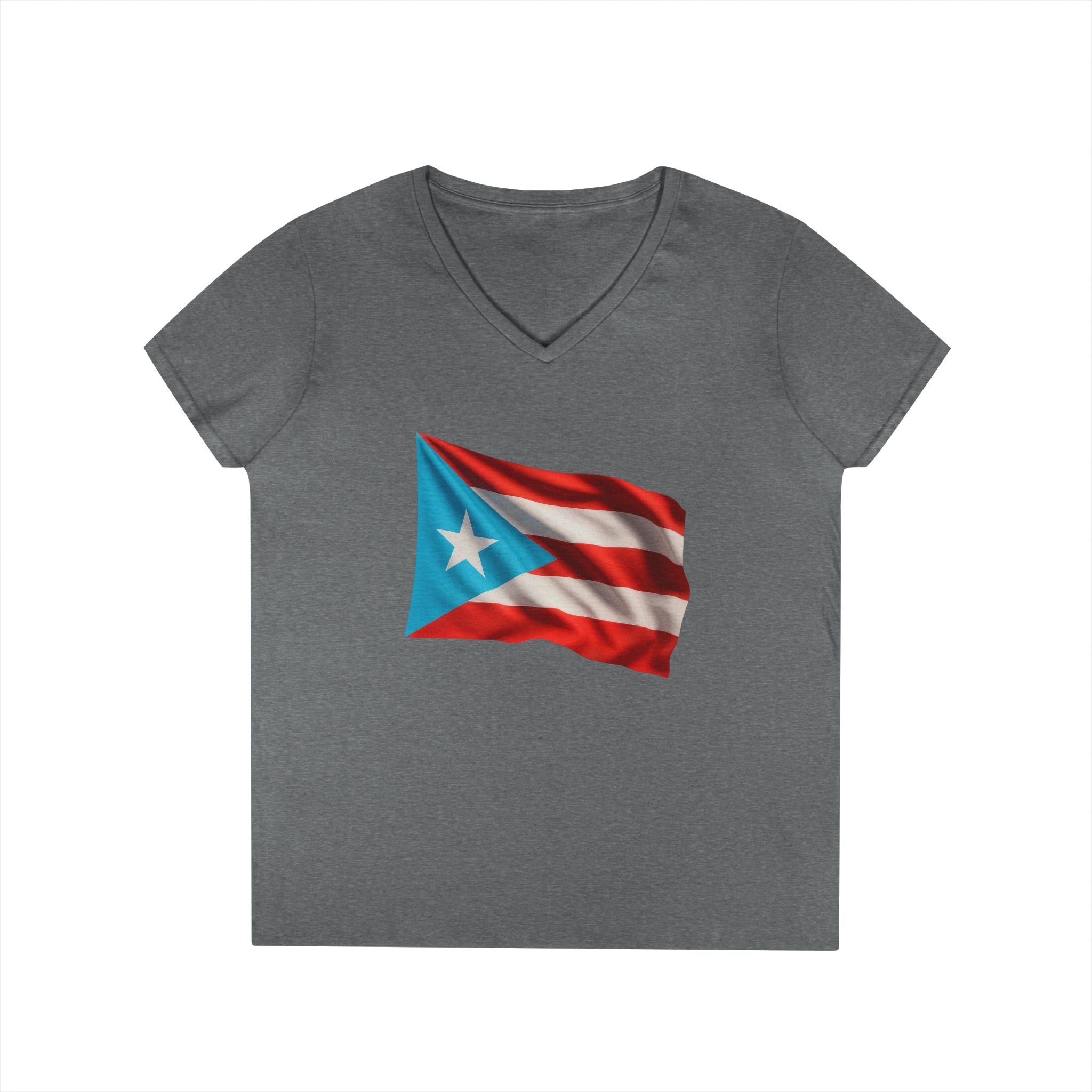 Camiseta V-Neck “Bandera Boricua” Orgullo de Puerto Rico 🇵🇷