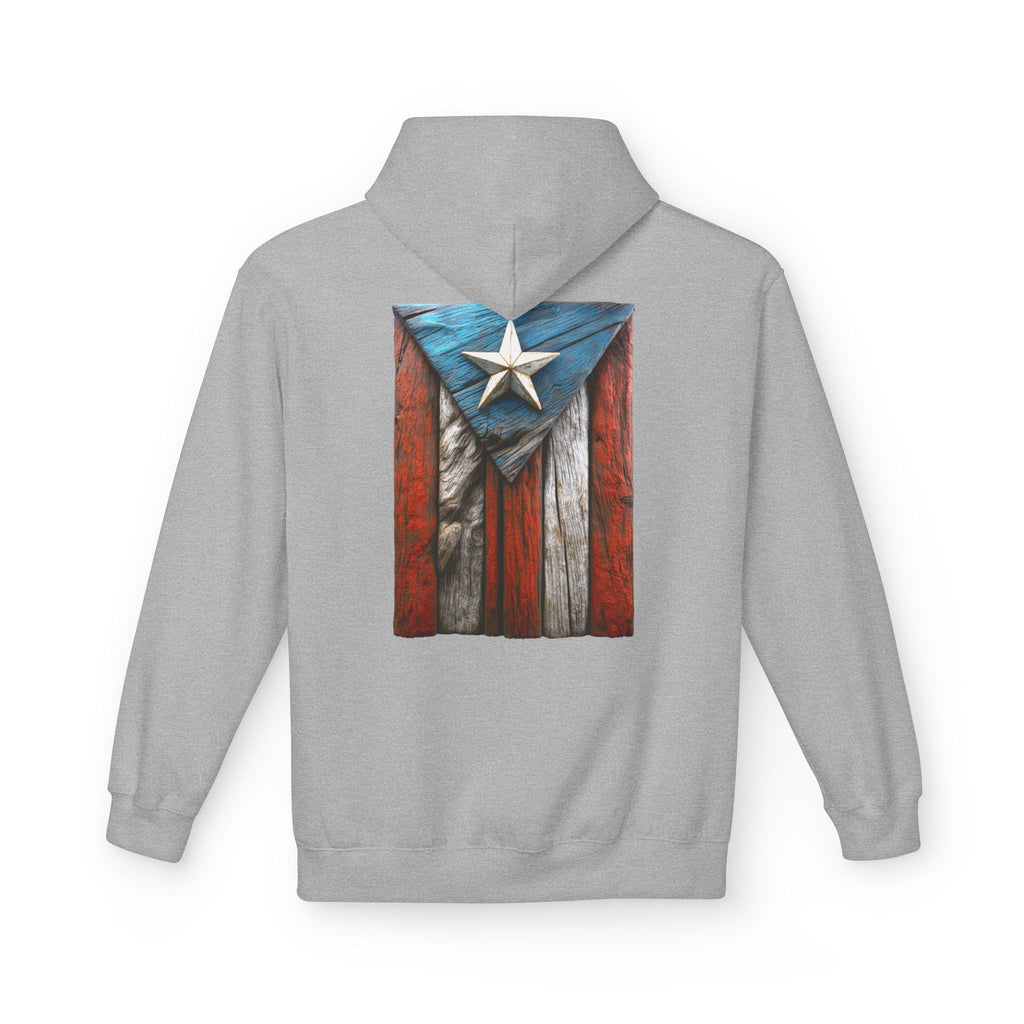 Hoodie Premium “Bandera en Madera” Orgullo de Puerto Rico 🇵🇷