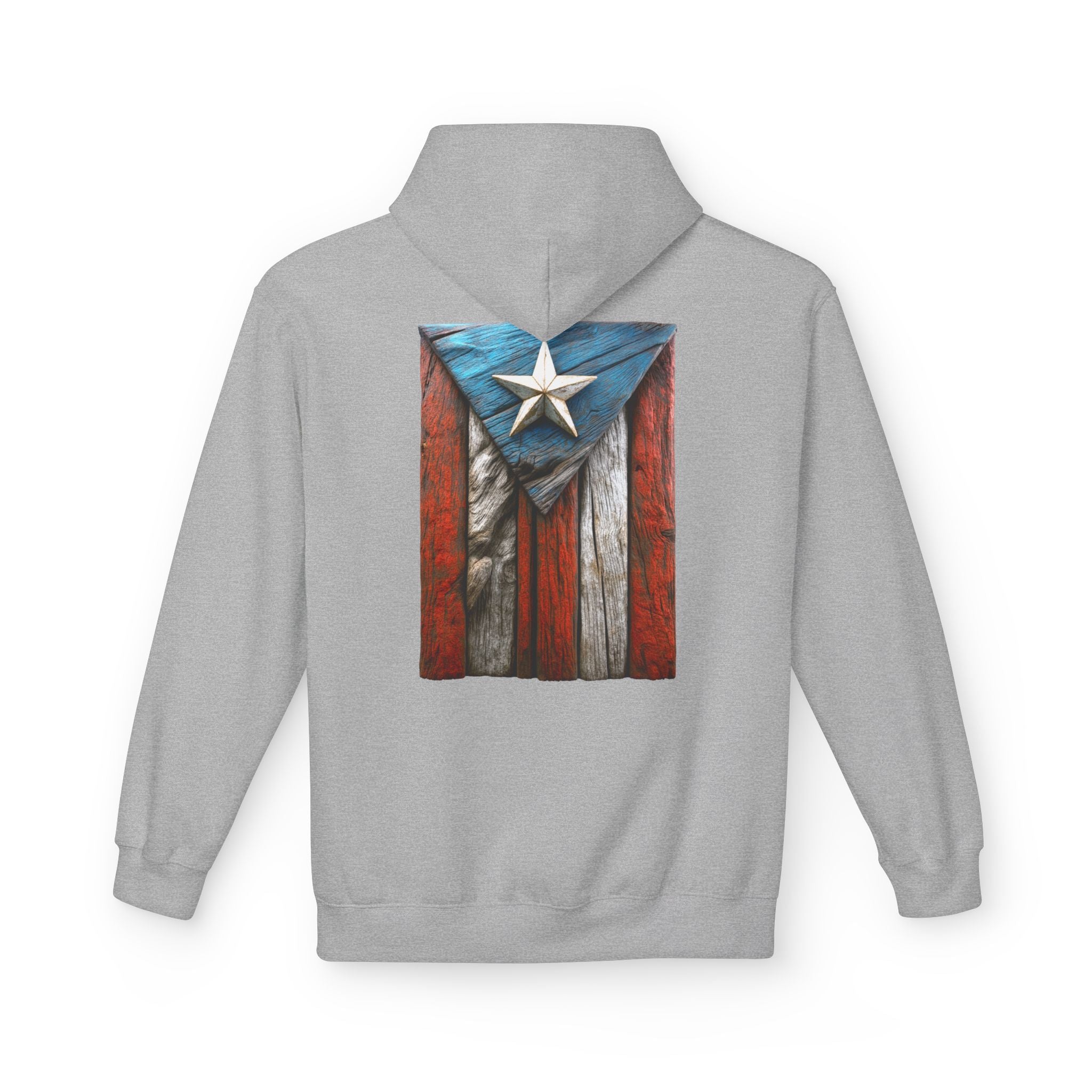 Hoodie Premium “Bandera en Madera” Orgullo de Puerto Rico 🇵🇷