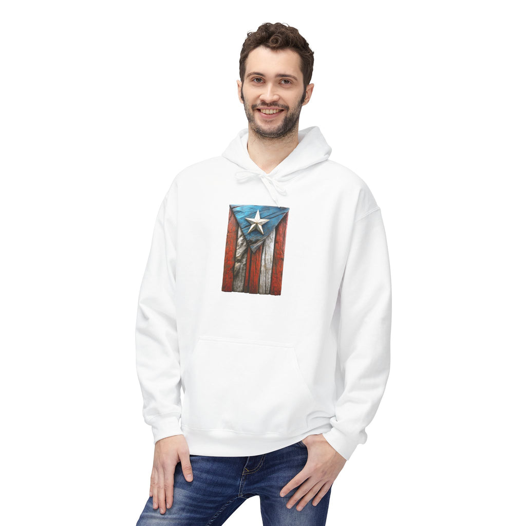 Hoodie Premium “Bandera en Madera” Orgullo de Puerto Rico 🇵🇷
