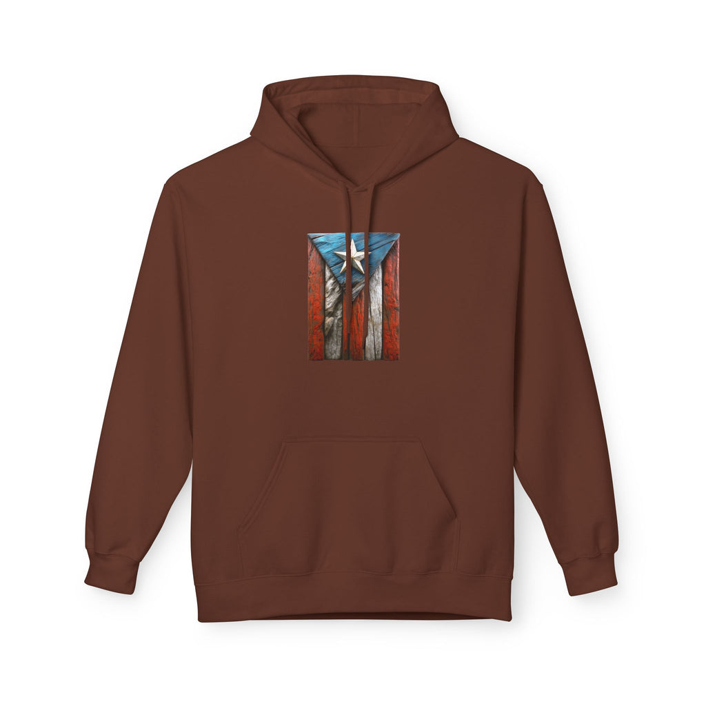 Hoodie Premium “Bandera en Madera” Orgullo de Puerto Rico 🇵🇷