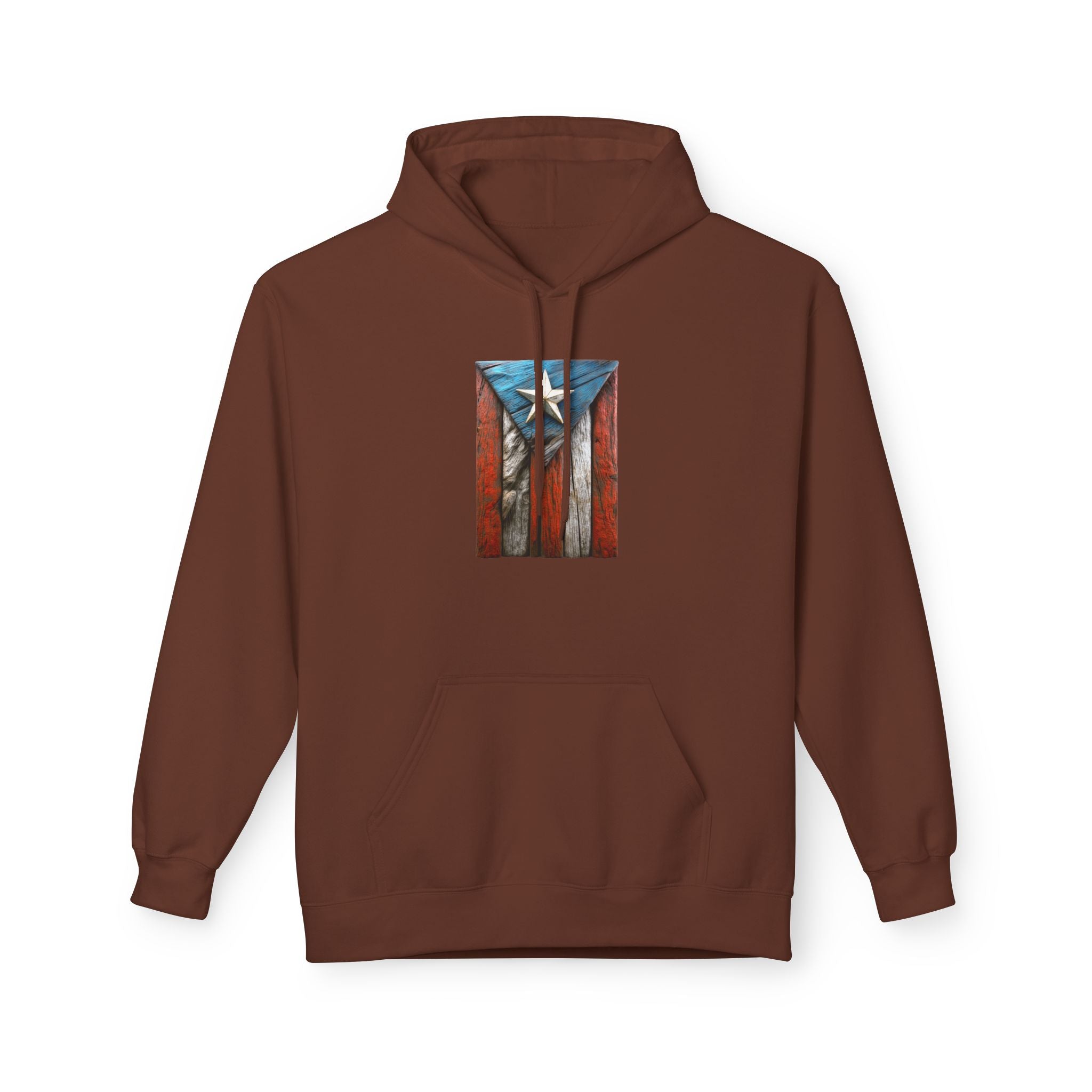 Hoodie Premium “Bandera en Madera” Orgullo de Puerto Rico 🇵🇷