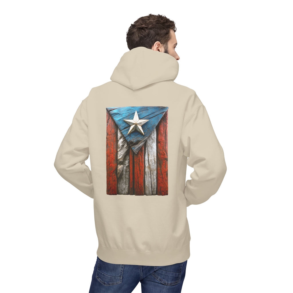 Hoodie Premium “Bandera en Madera” Orgullo de Puerto Rico 🇵🇷