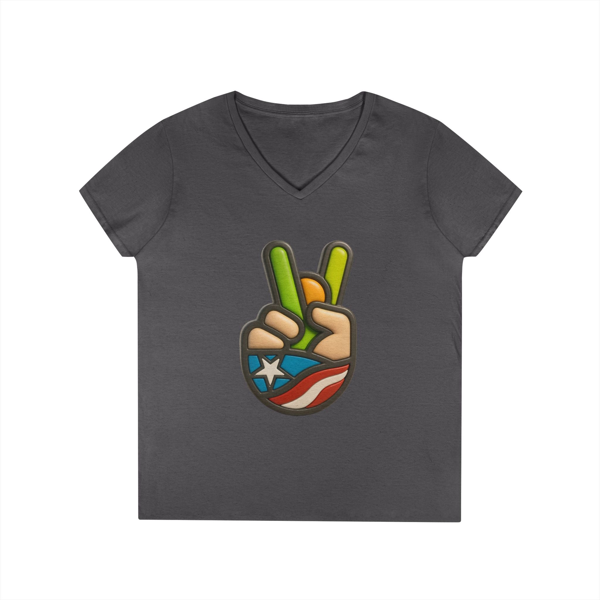 Camiseta V-Neck “Paz Boricua” Orgullo, Cultura y Estilo Caribeño 🇵🇷✌️