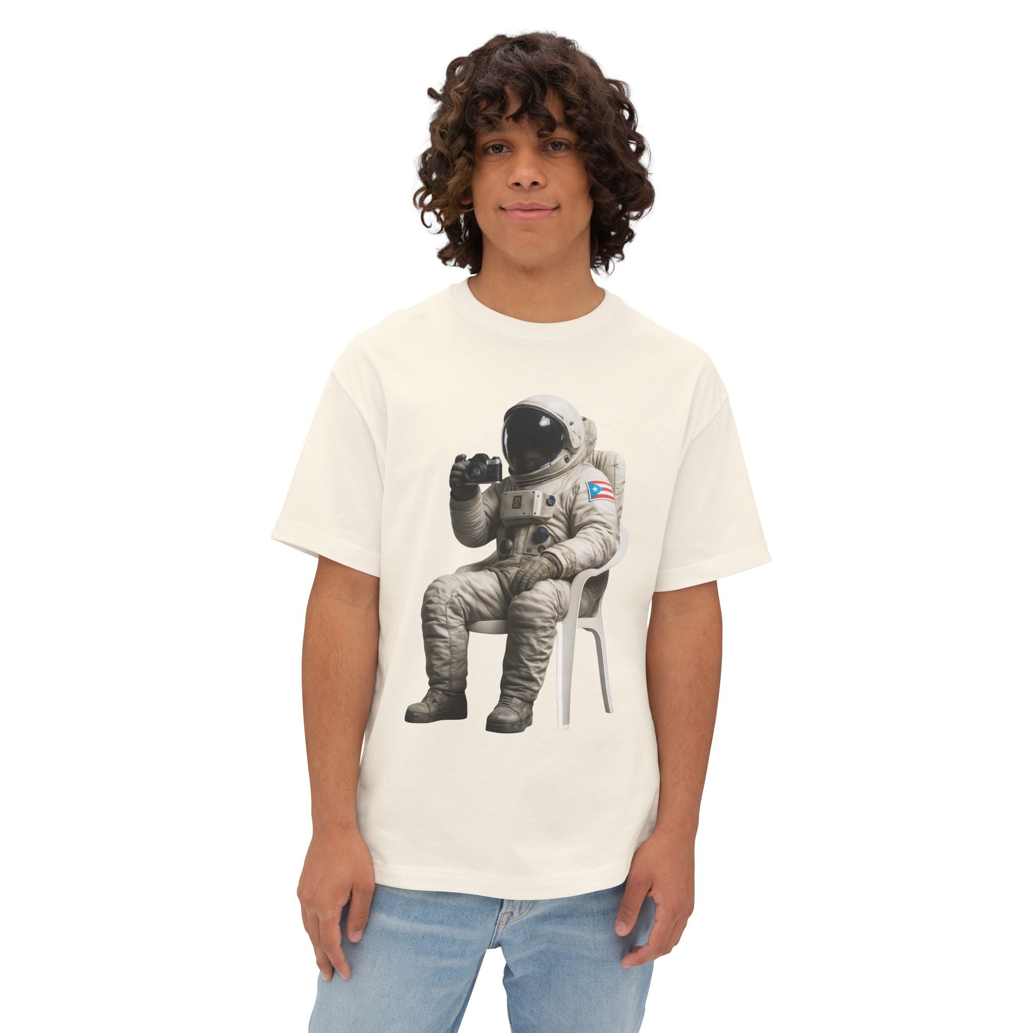 Camiseta Premium “Boricua en la Luna” Astronauta Boricua Oversized Heavy Weight 🇵🇷