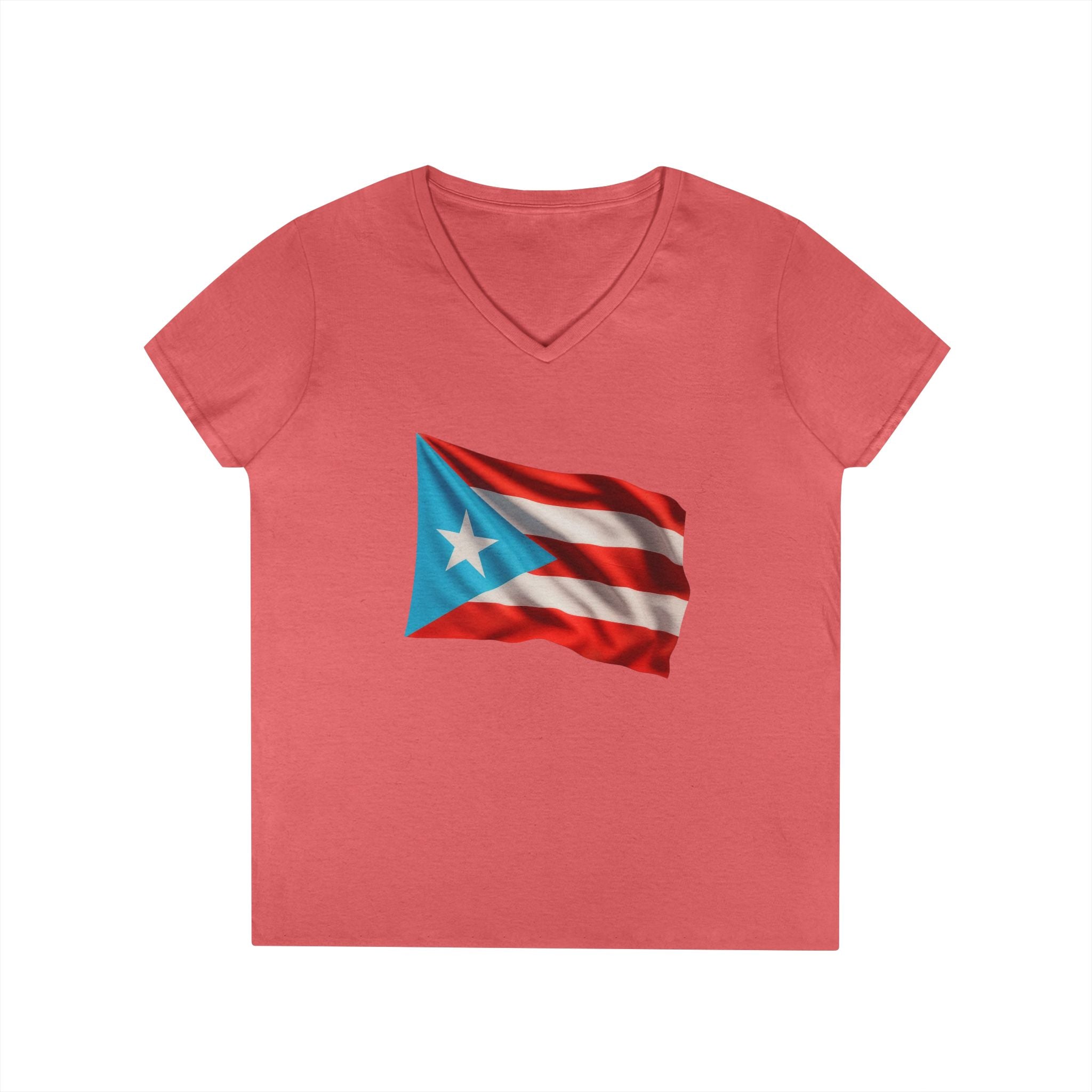 Camiseta V-Neck “Bandera Boricua” Orgullo de Puerto Rico 🇵🇷