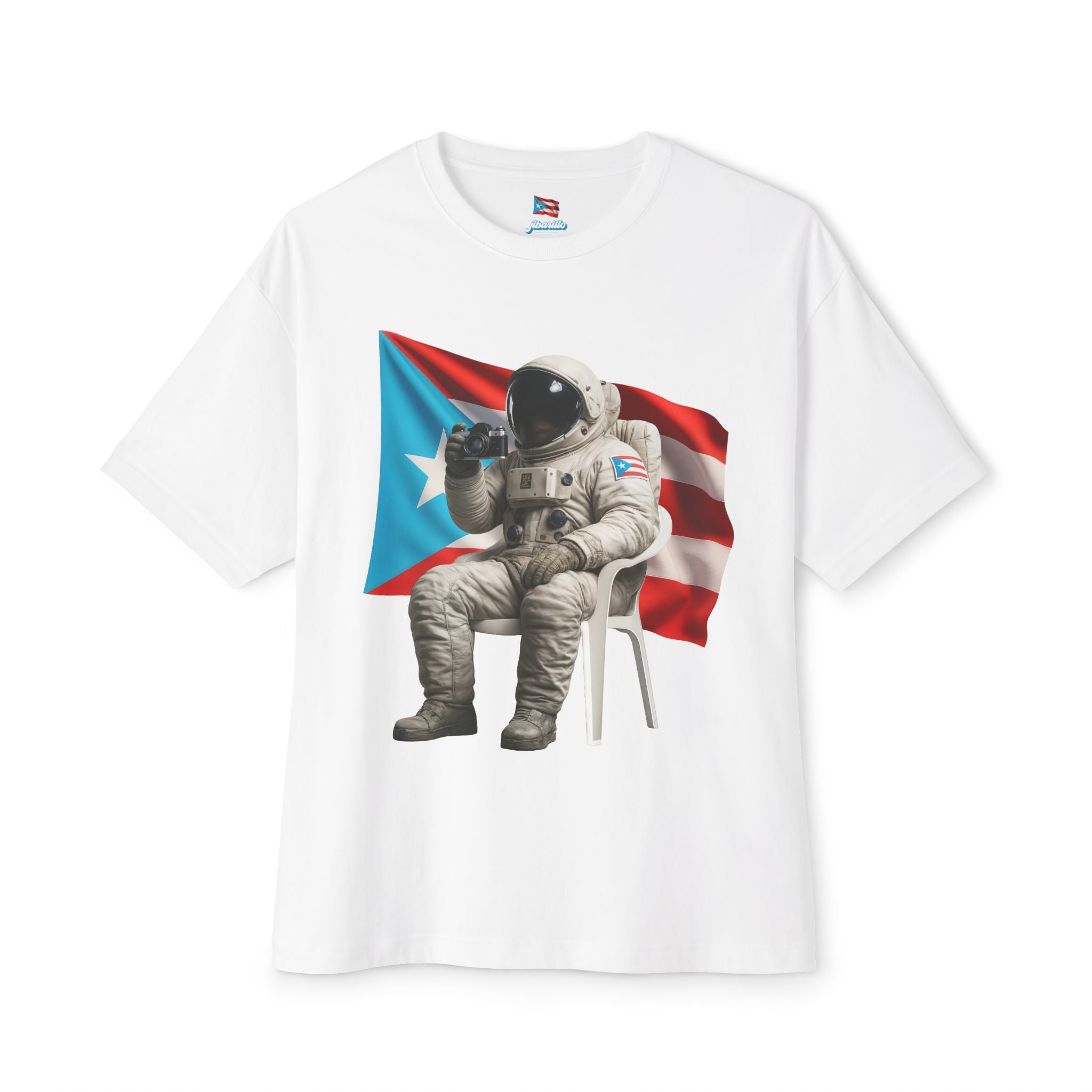 Camiseta Premium front print “Boricua en la Luna” Astronauta Boricua Oversized Heavy Weight 🇵🇷