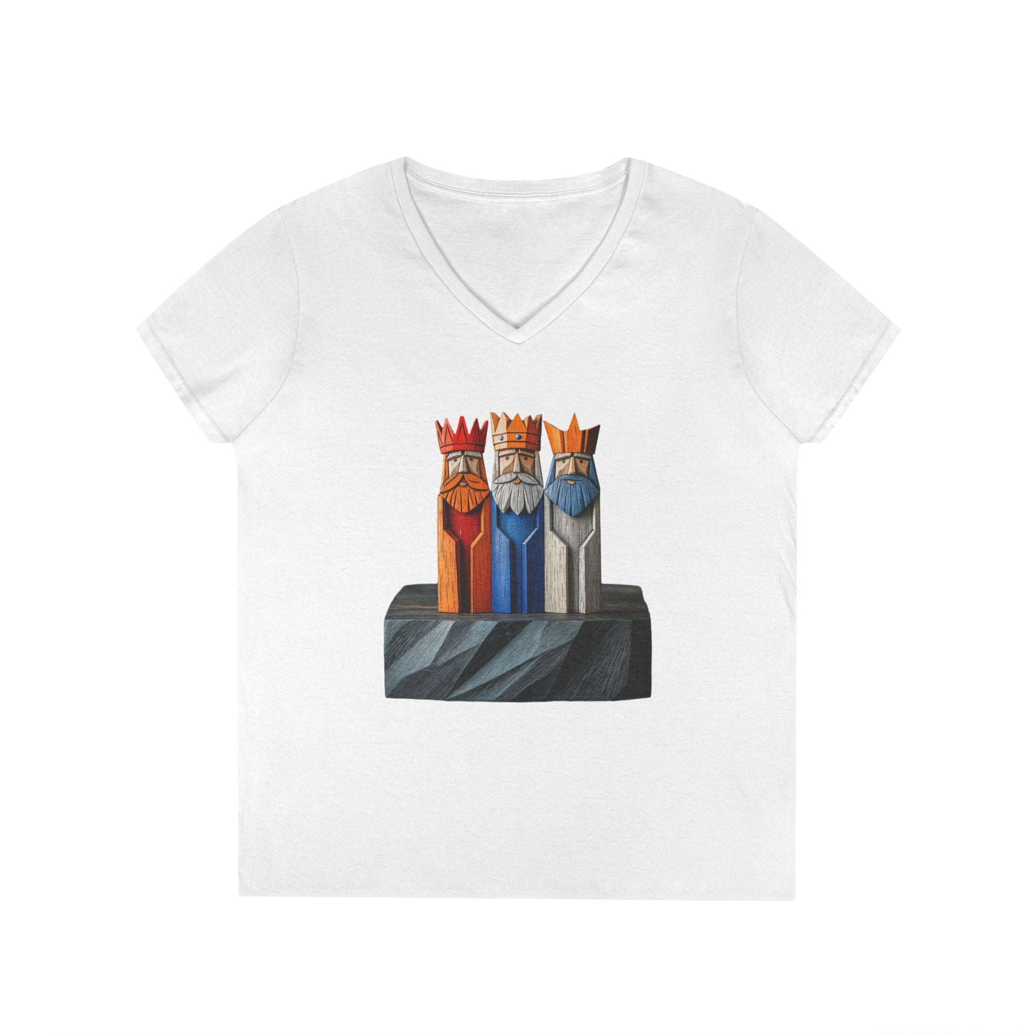Camiseta V-Neck “Tres Reyes Boricuas” Tradición, Fe y Cultura de Puerto Rico 🇵🇷