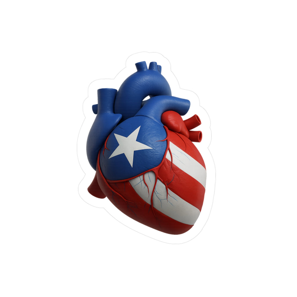 Sticker Corazón Boricua Orgullo y Pasión de Puerto Rico - Jibarillo