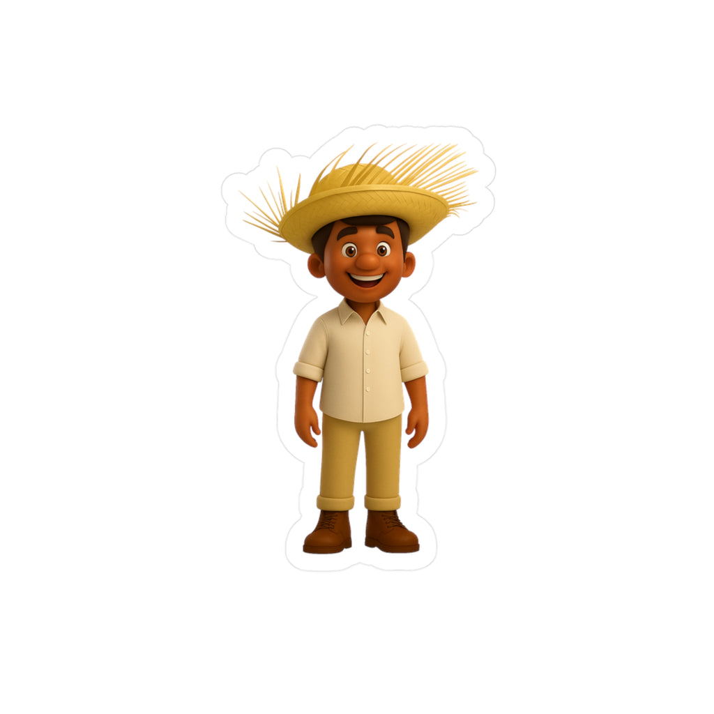 Sticker Jibarito Boricua con Pava Raíces de Puerto Rico - Jibarillo