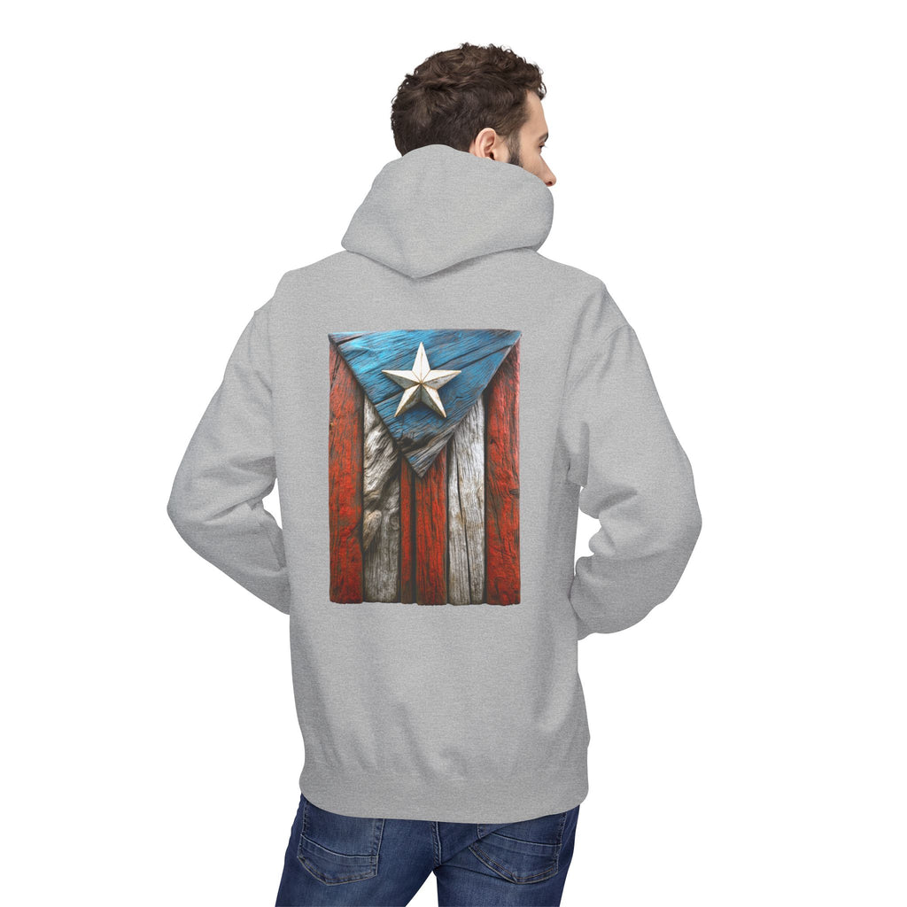Hoodie Premium “Bandera en Madera” Orgullo de Puerto Rico 🇵🇷