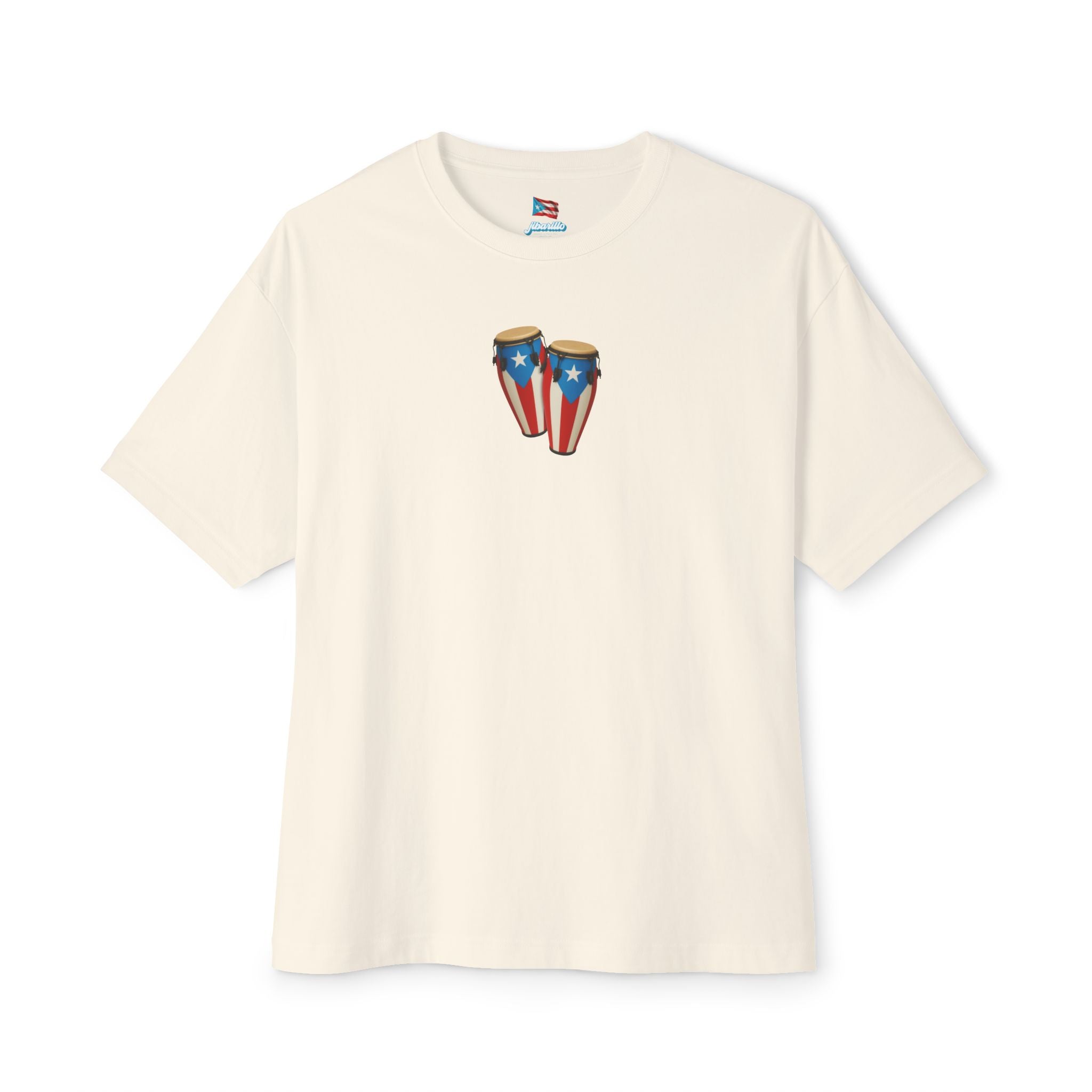Camiseta Oversized Heavy Weight Premium “Batey Boricua” Congas con Bandera de Puerto Rico 🇵🇷
