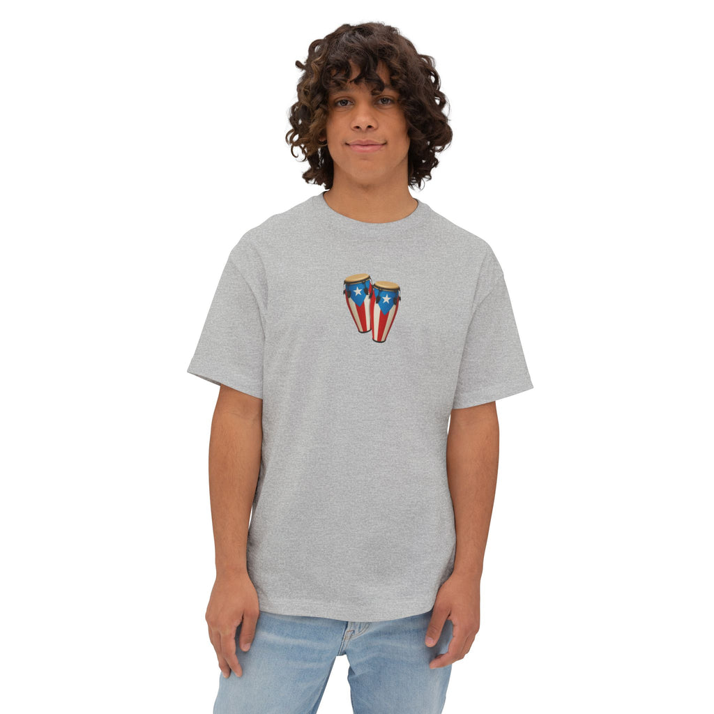 Camiseta Oversized Heavy Weight Premium “Batey Boricua” Congas con Bandera de Puerto Rico 🇵🇷