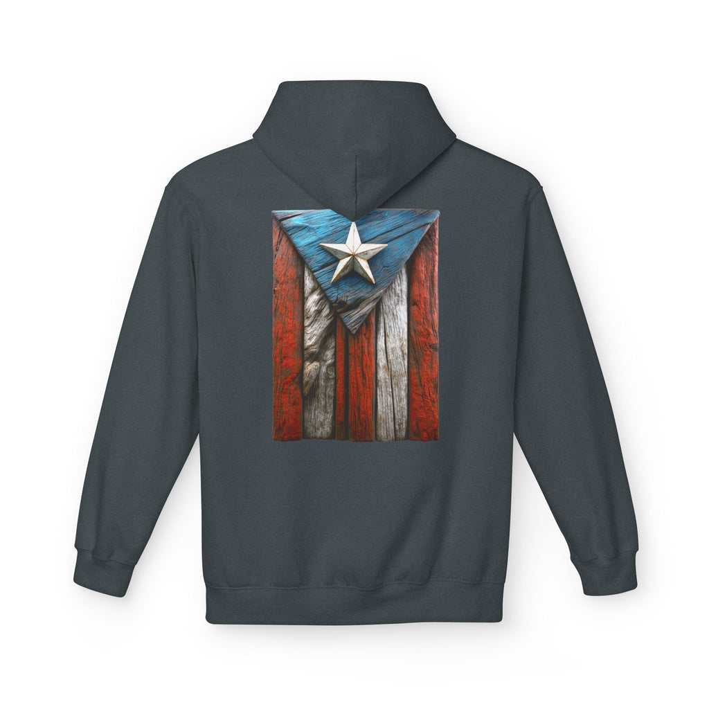 Hoodie Premium “Bandera en Madera” Orgullo de Puerto Rico 🇵🇷
