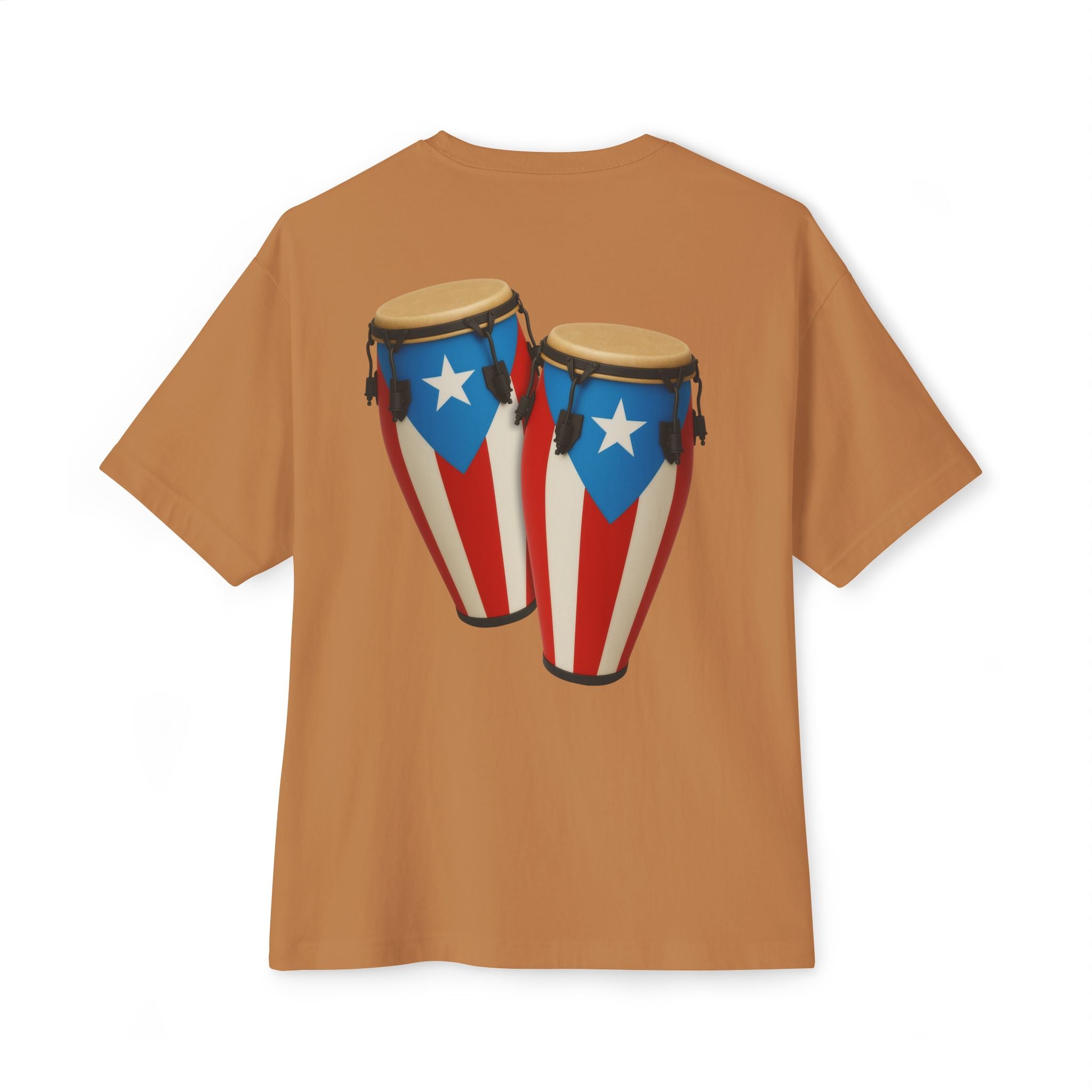 Camiseta Oversized Heavy Weight Premium “Batey Boricua” Congas con Bandera de Puerto Rico 🇵🇷
