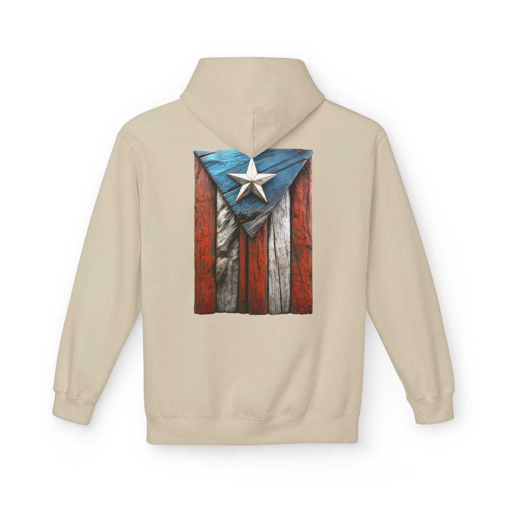 Hoodie Premium “Bandera en Madera” Orgullo de Puerto Rico 🇵🇷