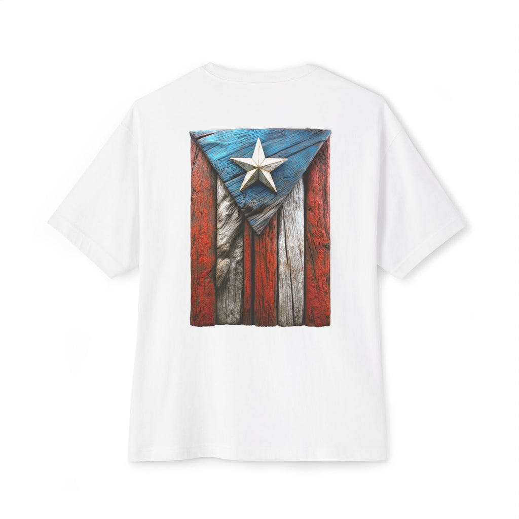 Camiseta Premium double print “Bandera en Madera” Orgullo de Puerto Rico 🇵🇷