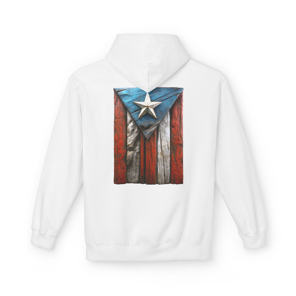 Hoodie Premium “Bandera en Madera” Orgullo de Puerto Rico 🇵🇷