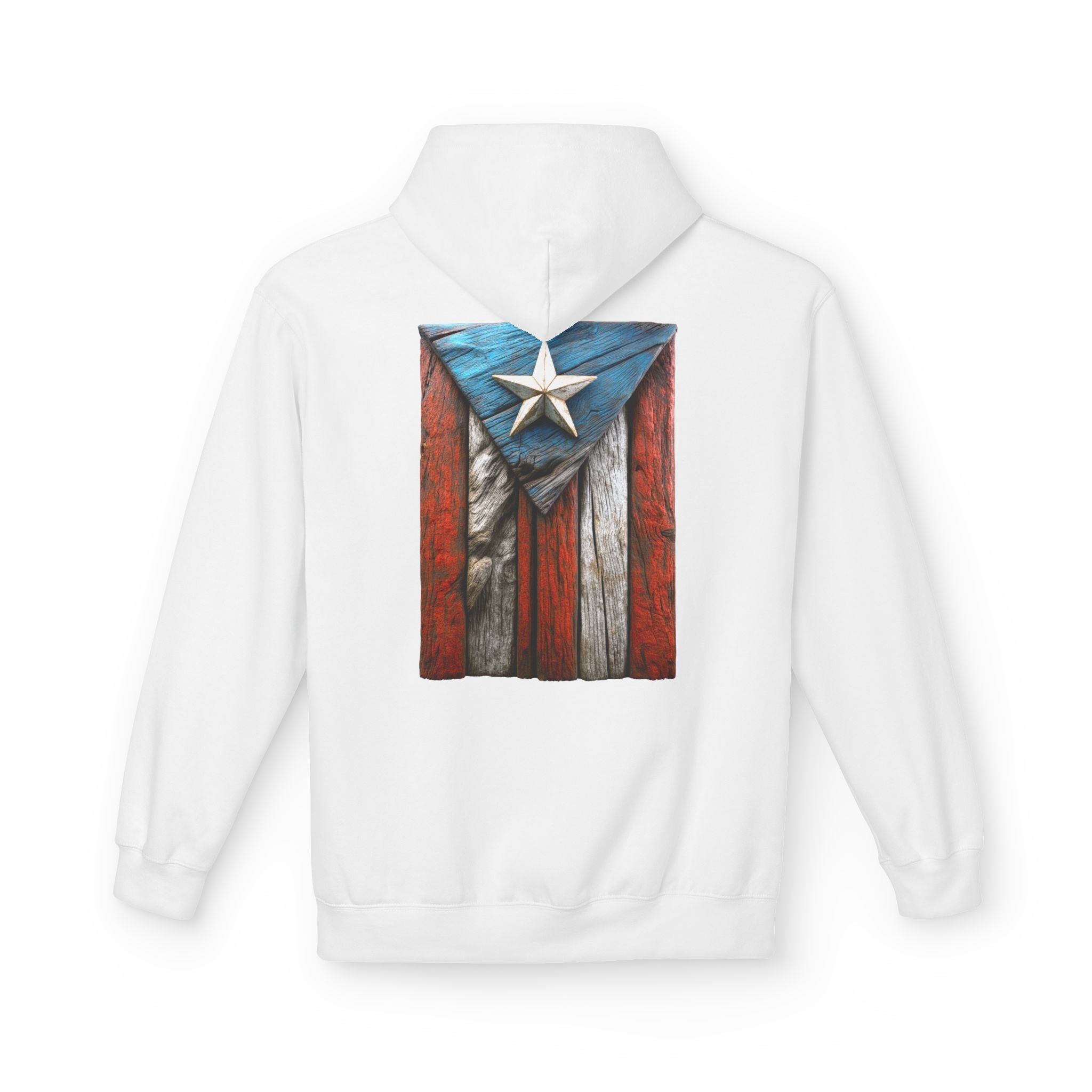 Hoodie Premium “Bandera en Madera” Orgullo de Puerto Rico 🇵🇷