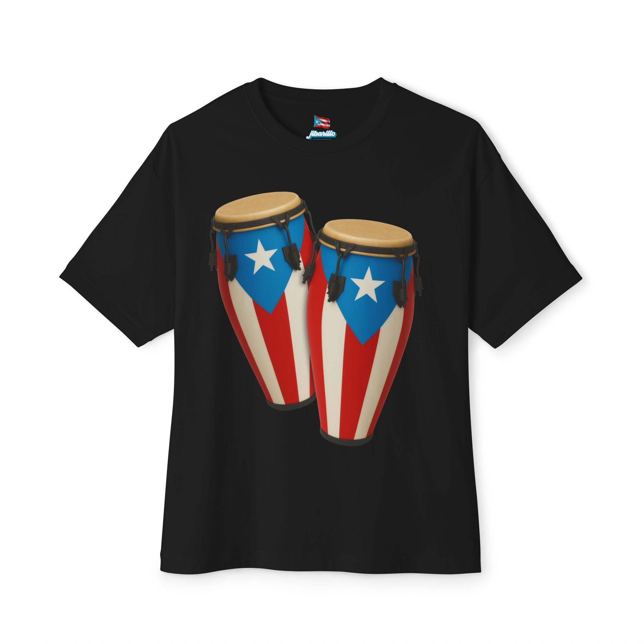 Camiseta Oversized Heavy Weight Premium “Batey Boricua” Congas con Bandera de Puerto Rico 🇵🇷