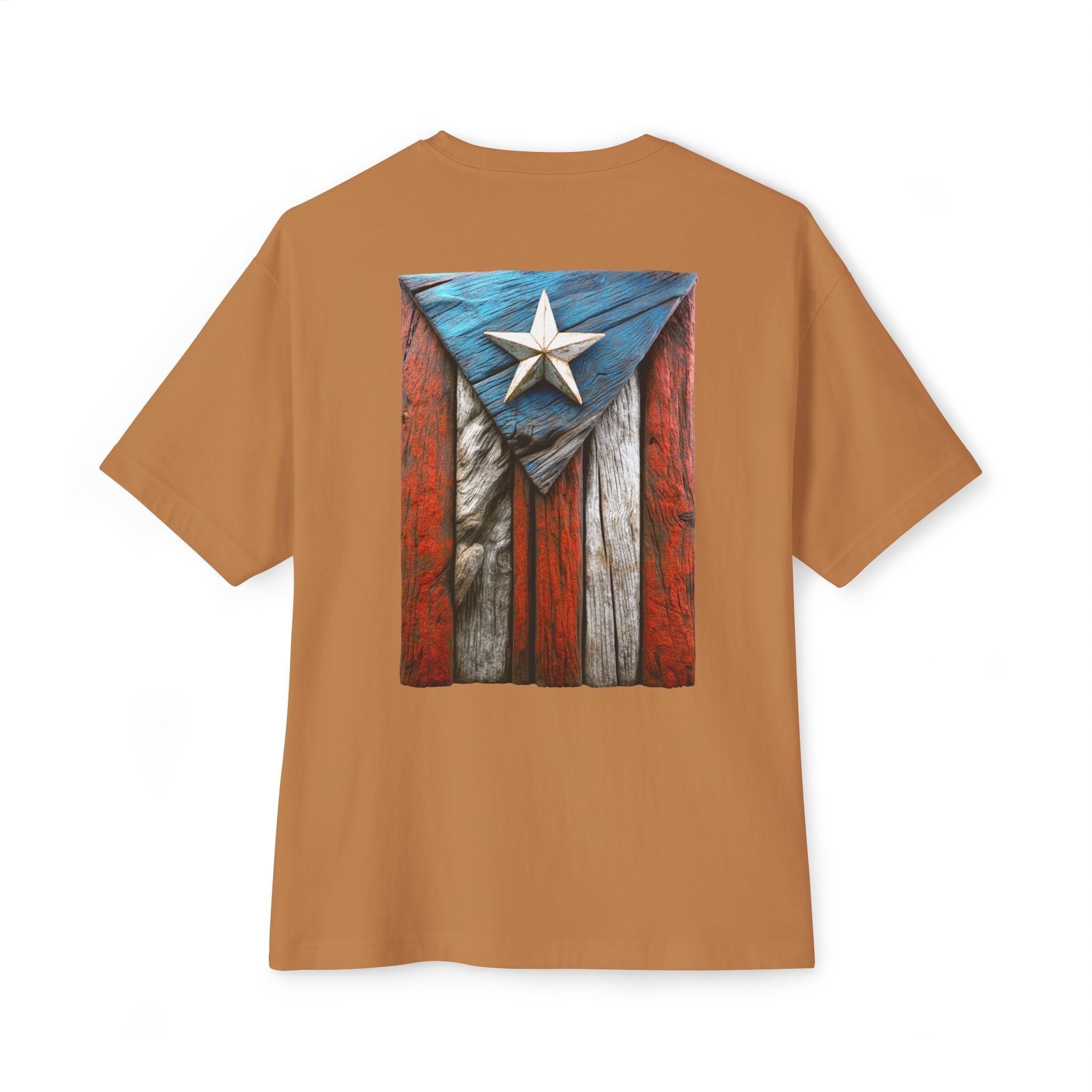 Camiseta Premium double print “Bandera en Madera” Orgullo de Puerto Rico 🇵🇷