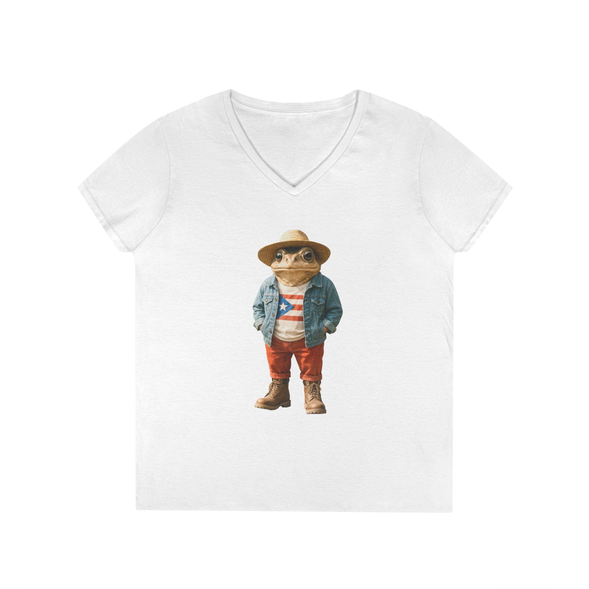 Camiseta V-Neck “Sapo Concho Boricua” Cultura Viva y Orgullo de Puerto Rico 🇵🇷