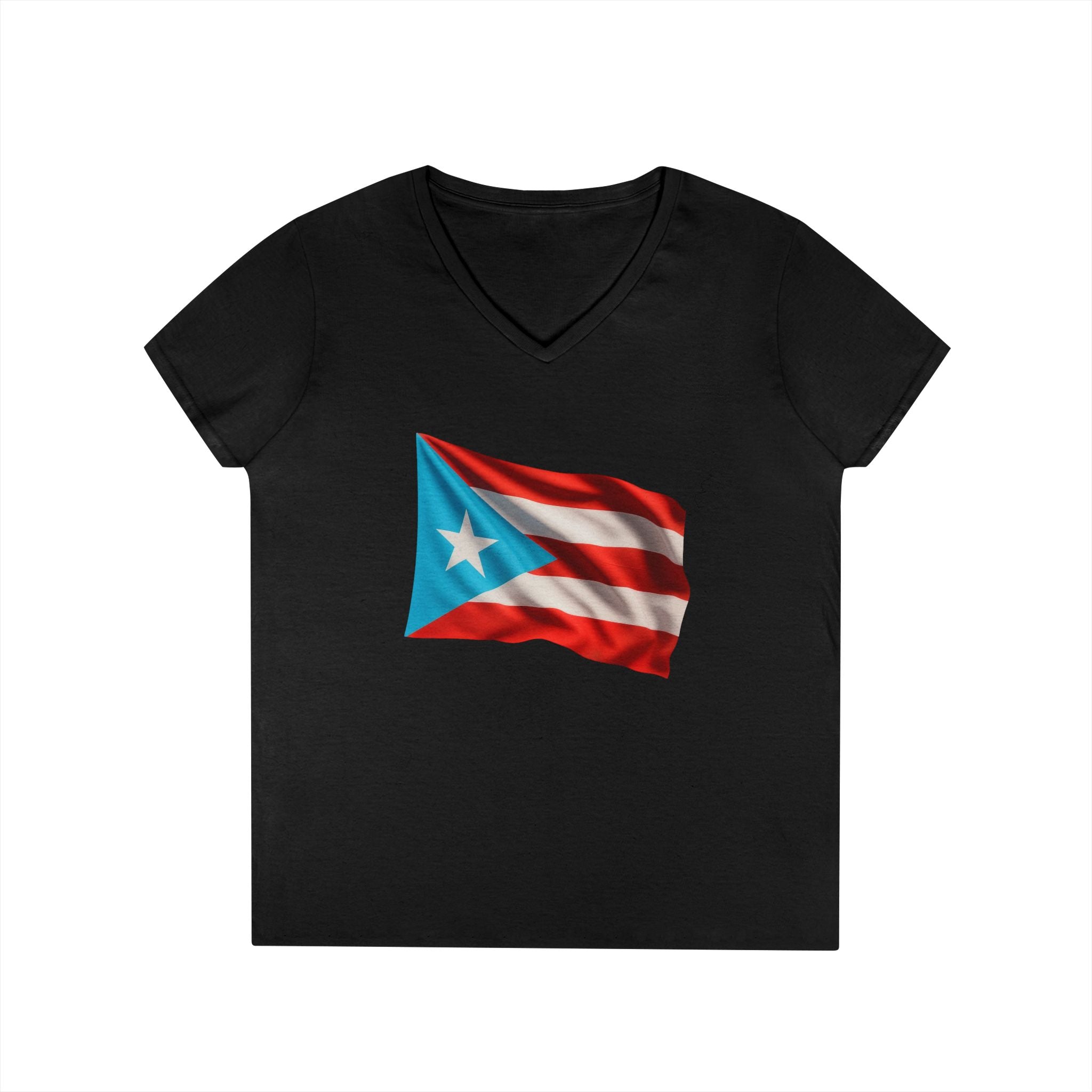 Camiseta V-Neck “Bandera Boricua” Orgullo de Puerto Rico 🇵🇷