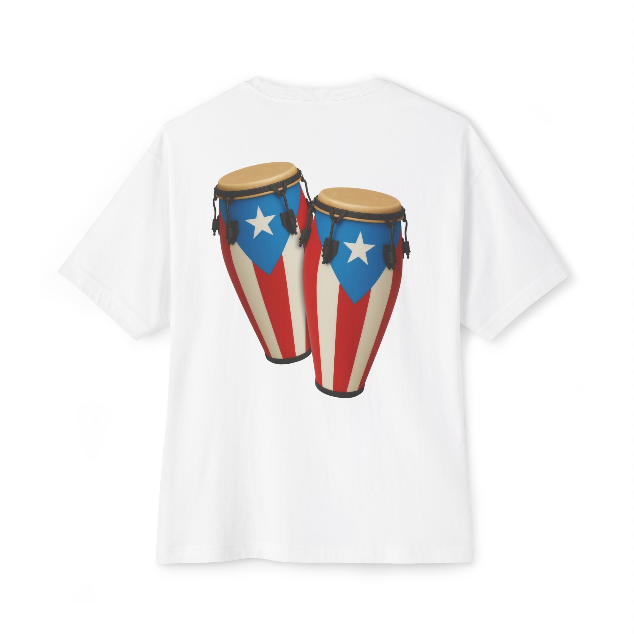 Camiseta Oversized Heavy Weight Premium “Batey Boricua” Congas con Bandera de Puerto Rico 🇵🇷