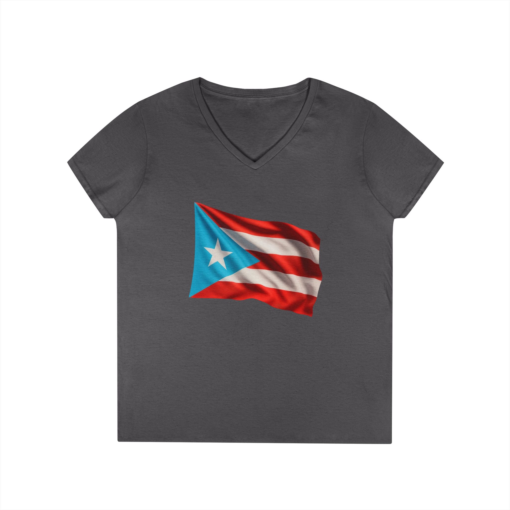 Camiseta V-Neck “Bandera Boricua” Orgullo de Puerto Rico 🇵🇷
