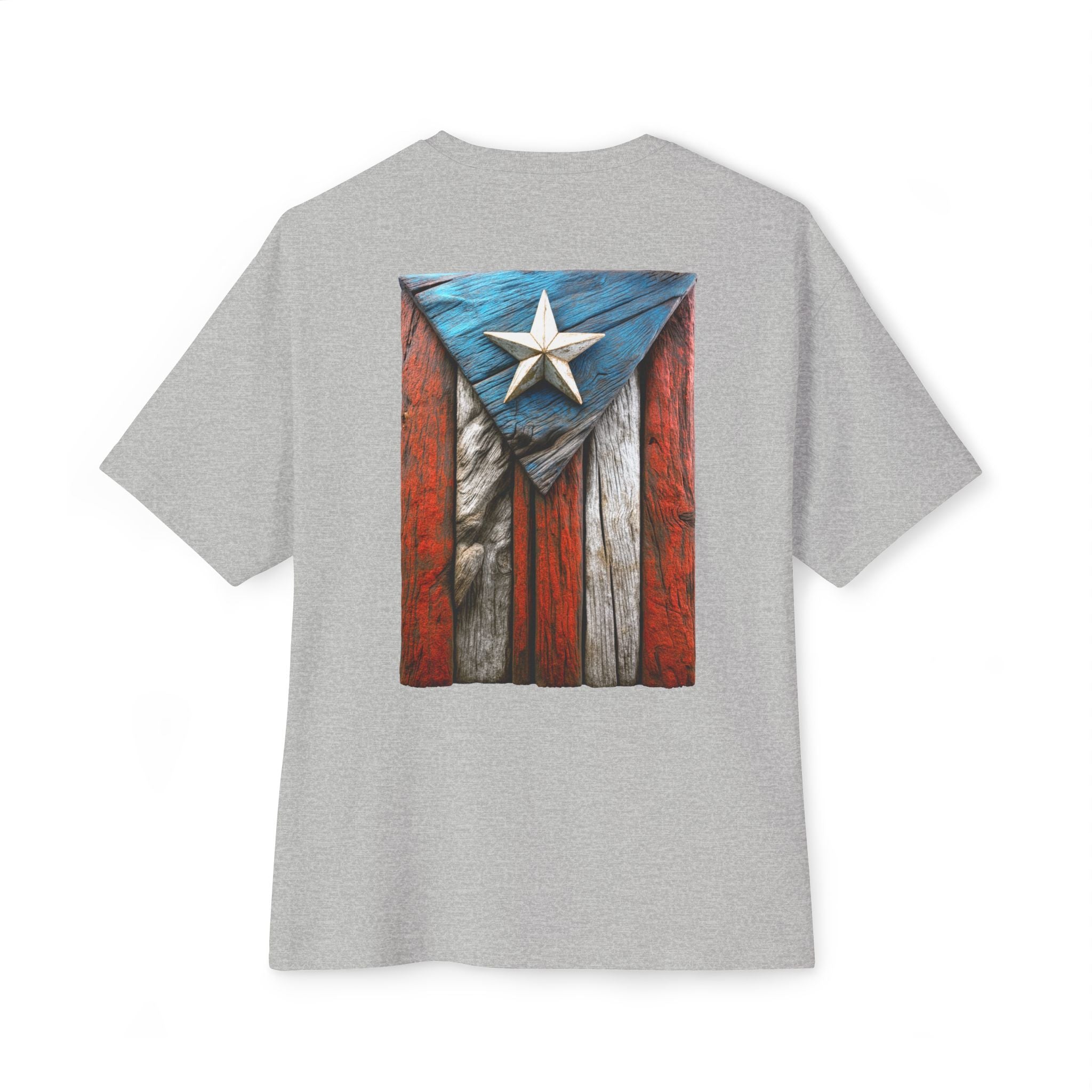 Camiseta Premium double print “Bandera en Madera” Orgullo de Puerto Rico 🇵🇷