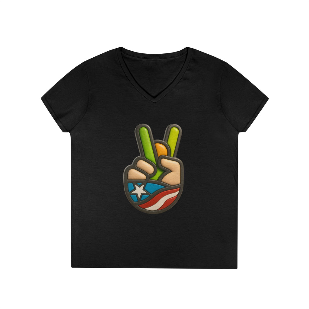 Camiseta V-Neck “Paz Boricua” Orgullo, Cultura y Estilo Caribeño 🇵🇷✌️