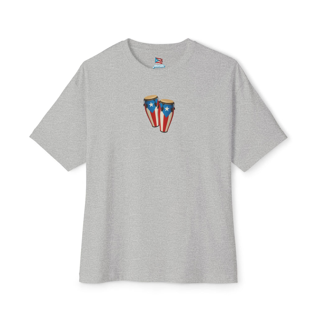 Camiseta Oversized Heavy Weight Premium “Batey Boricua” Congas con Bandera de Puerto Rico 🇵🇷