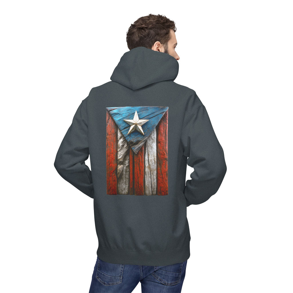 Hoodie Premium “Bandera en Madera” Orgullo de Puerto Rico 🇵🇷
